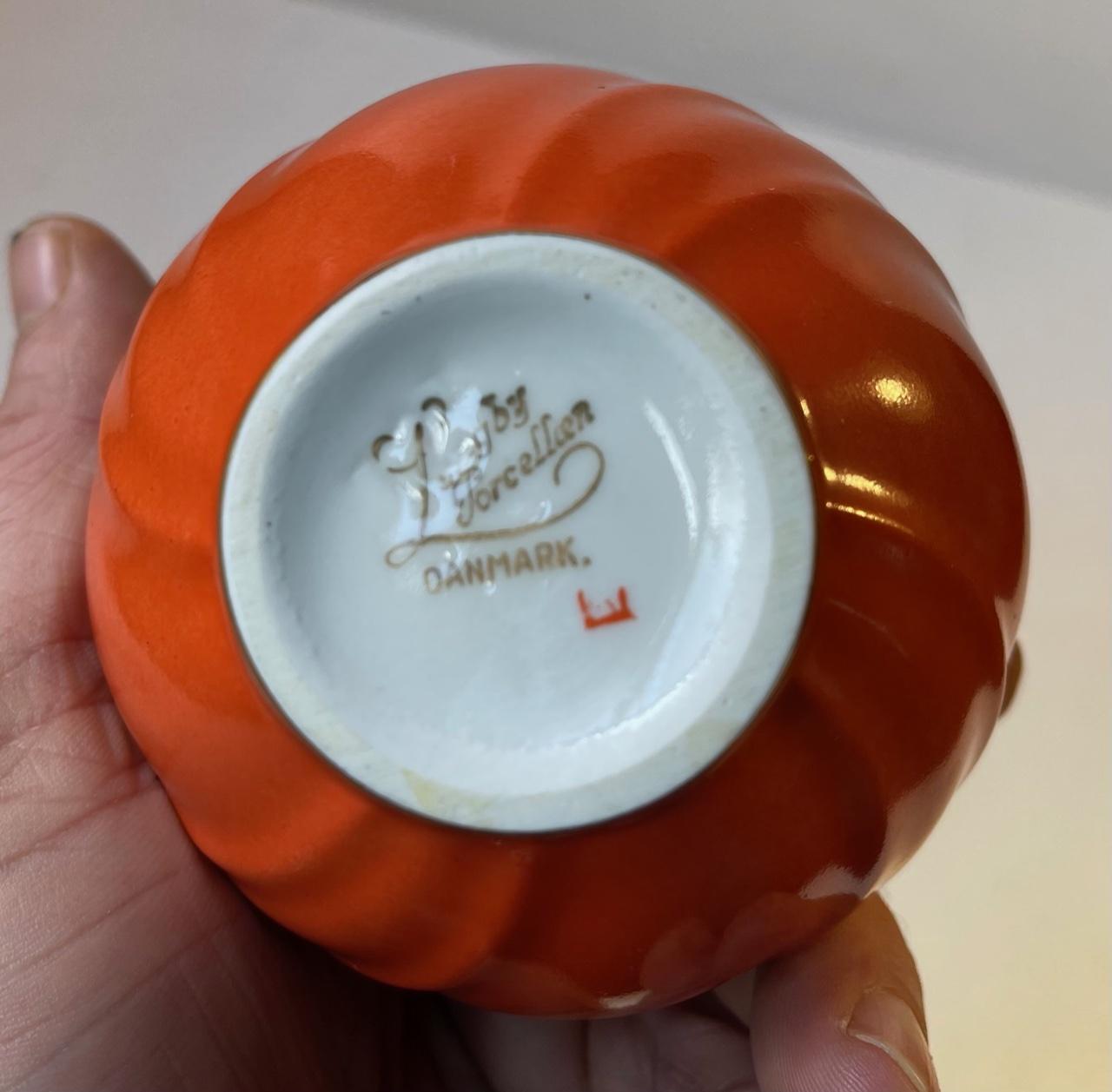 Danese Vaso a sfera in porcellana Art Déco di Lyngby Porcelain, anni '30 in vendita