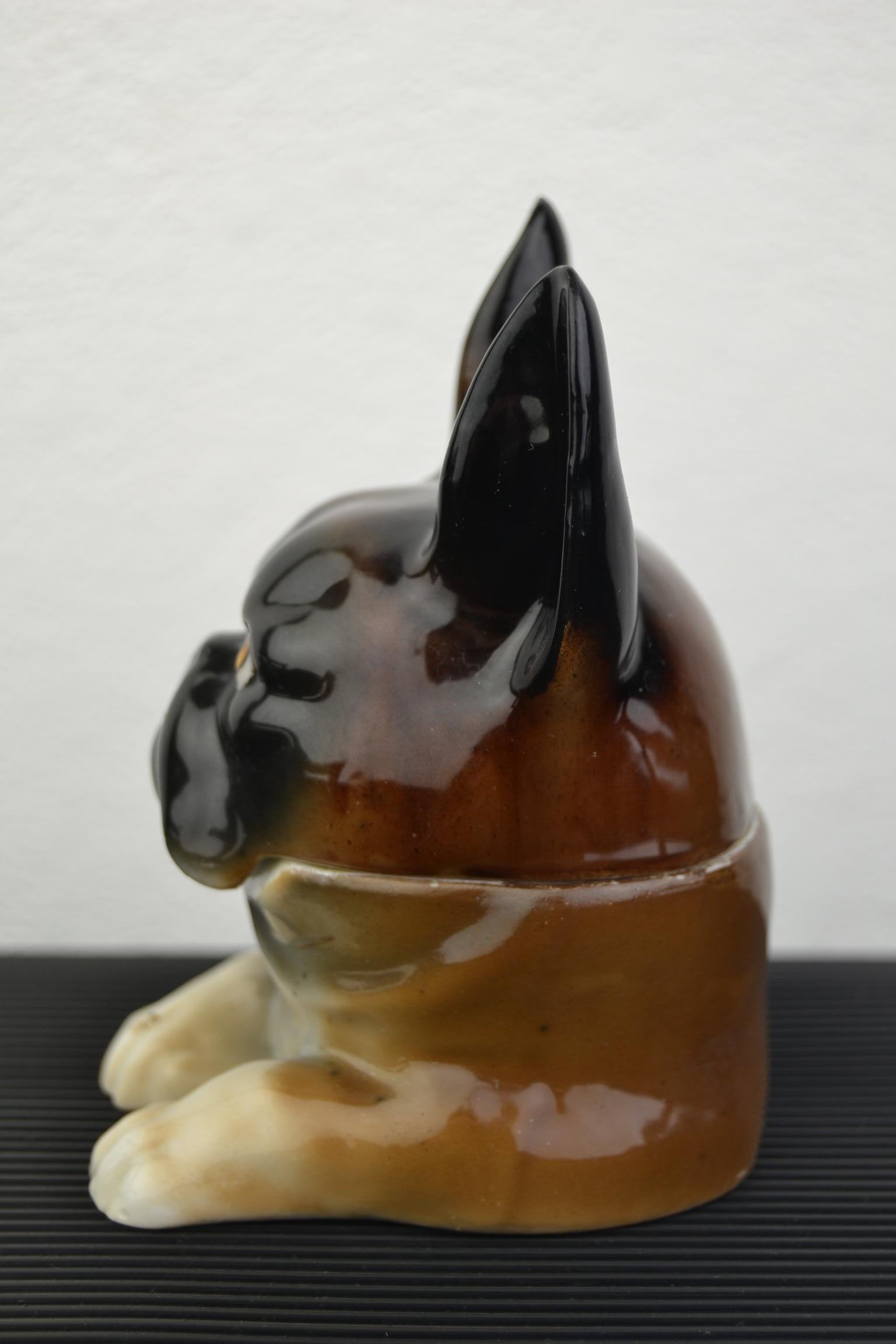 Art Deco Porcelain Bulldog Inkwell, Germany 7