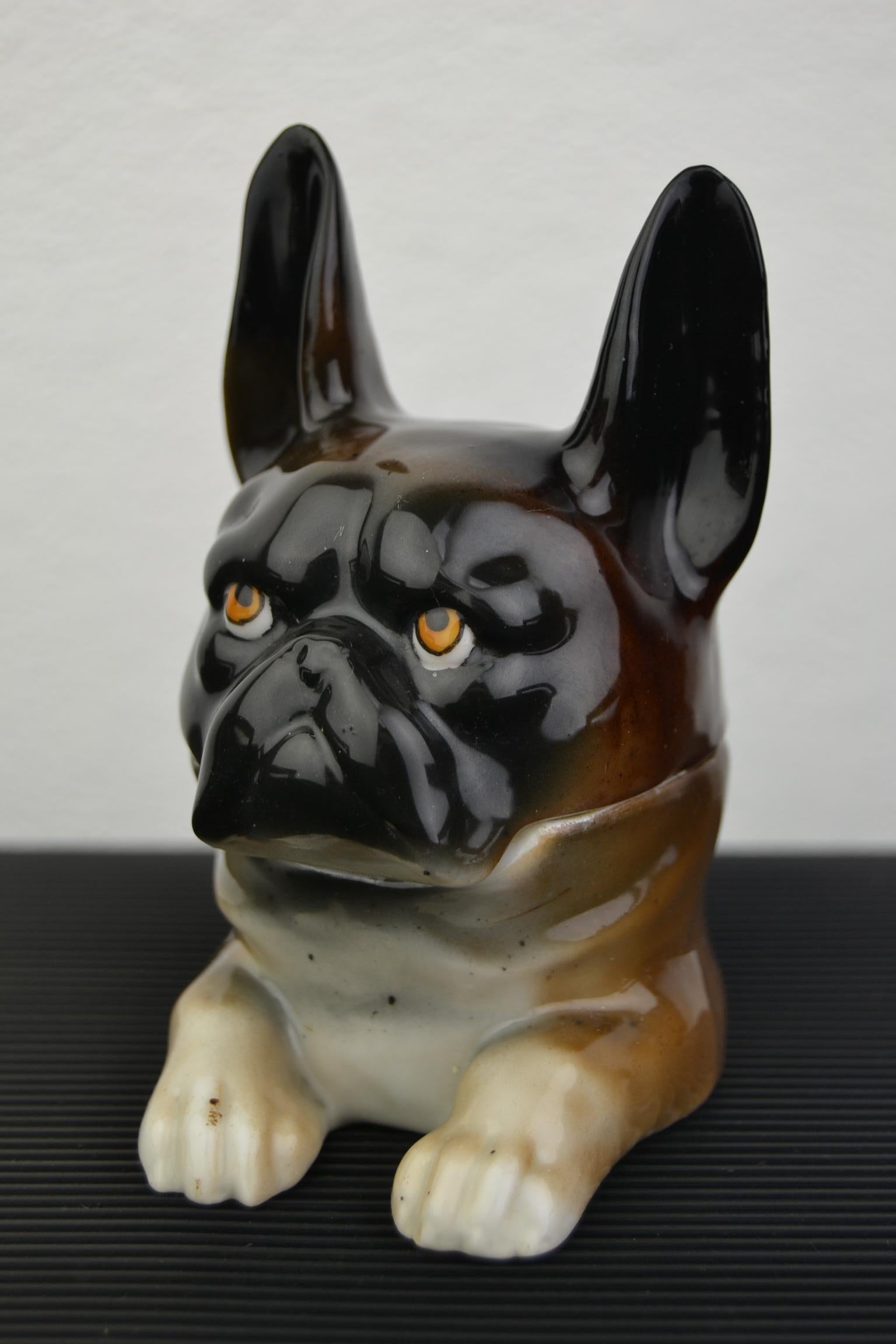 Art Deco Porcelain Bulldog Inkwell, Germany 8
