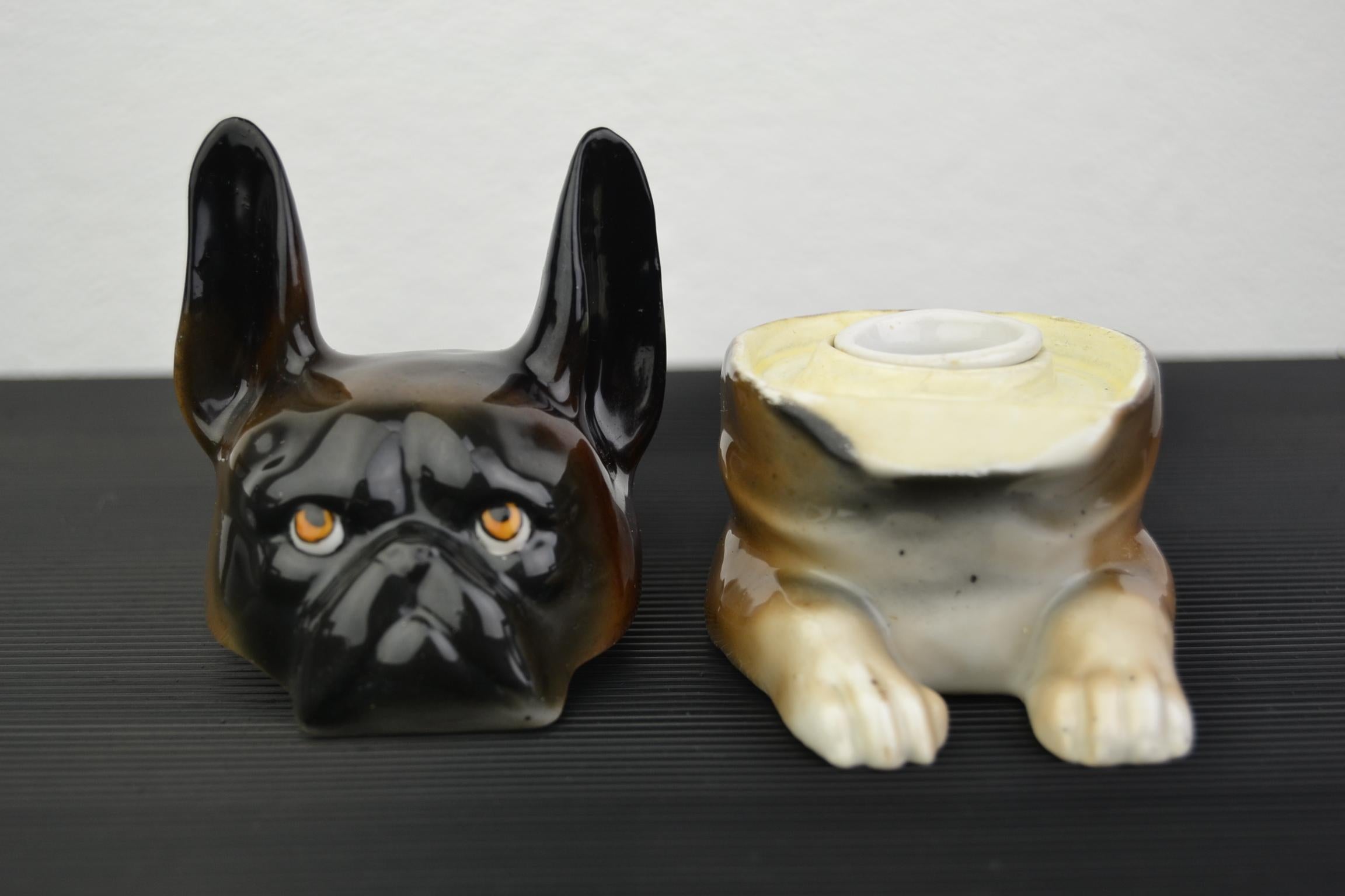 Art Deco Porcelain Bulldog Inkwell, Germany 10