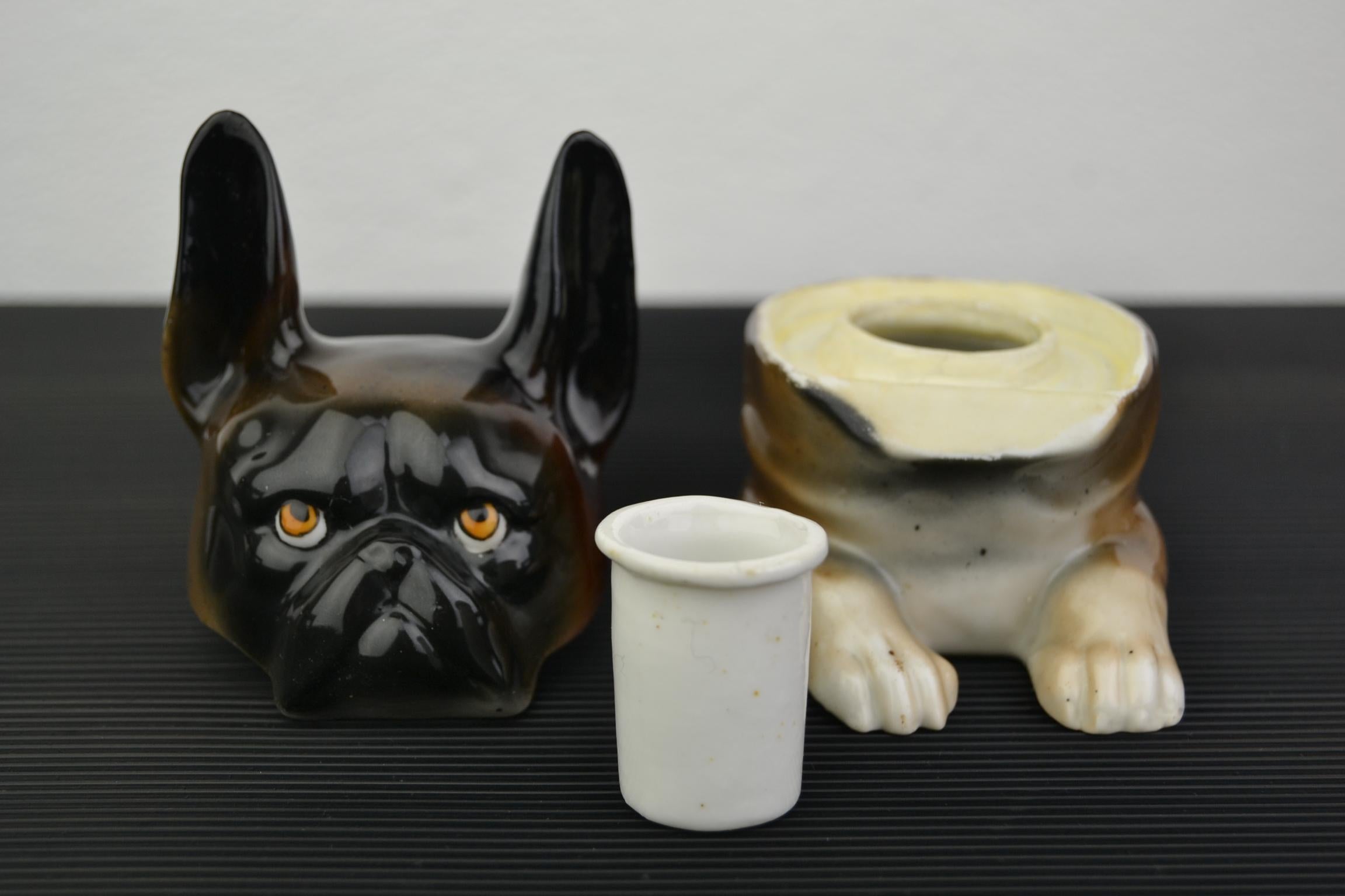 Art Deco Porcelain Bulldog Inkwell, Germany 11