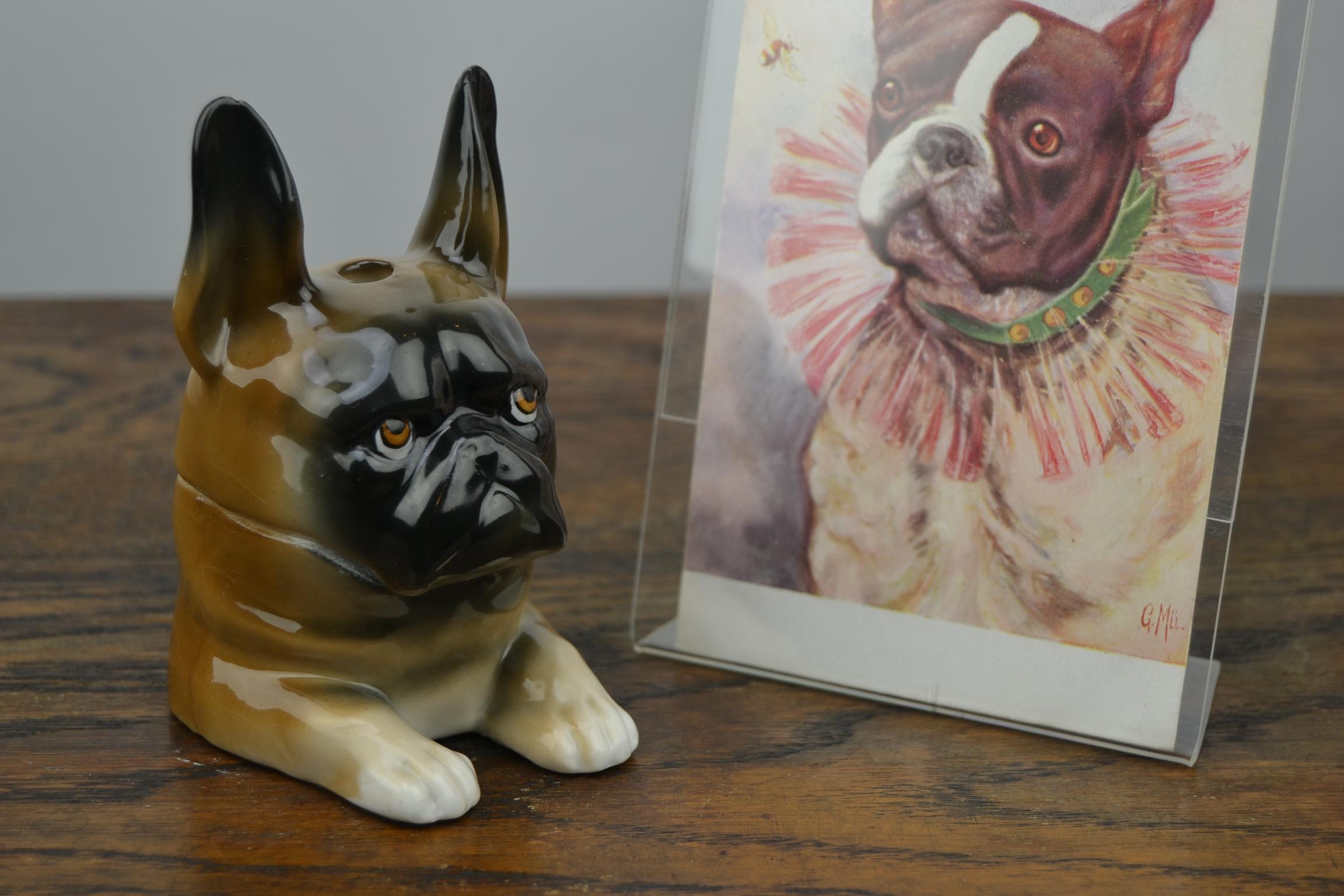 Art Deco Porcelain Bulldog Inkwell, Germany 12
