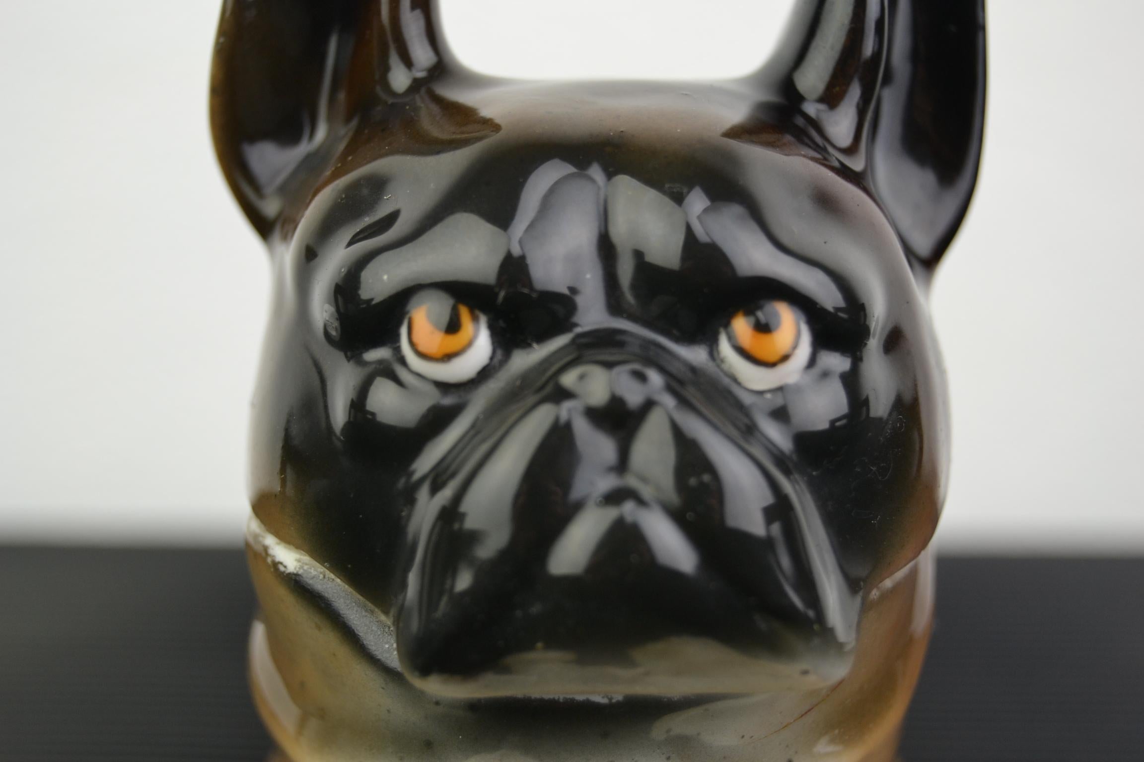 Art Deco Porcelain Bulldog Inkwell, Germany 1