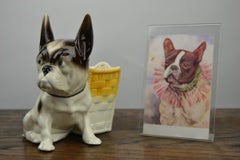 Art Deco Porcelain Bulldog Planter, Germany