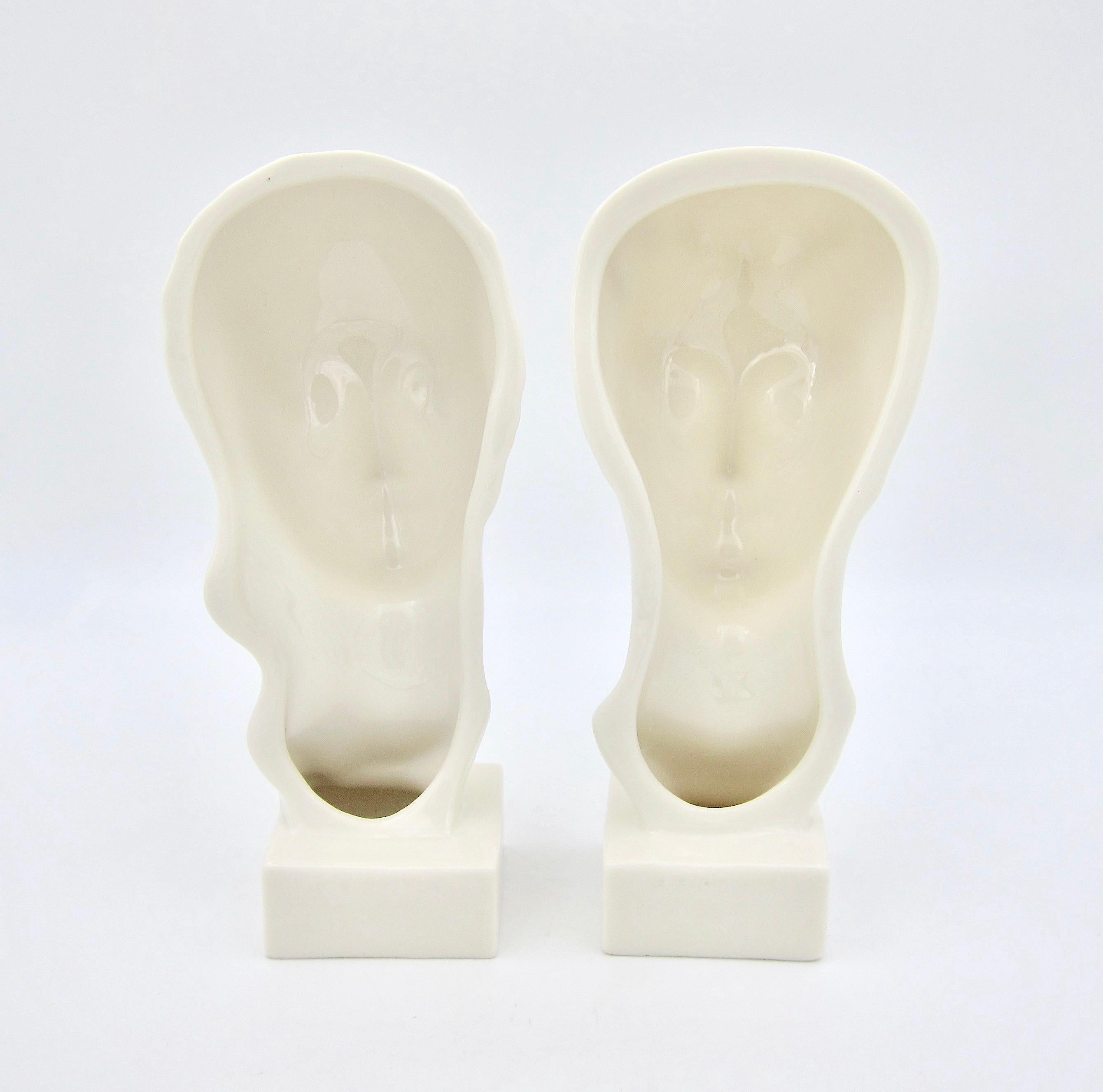 Art Deco Porcelain Bust Pair by Geza de Vegh for Lenox 3