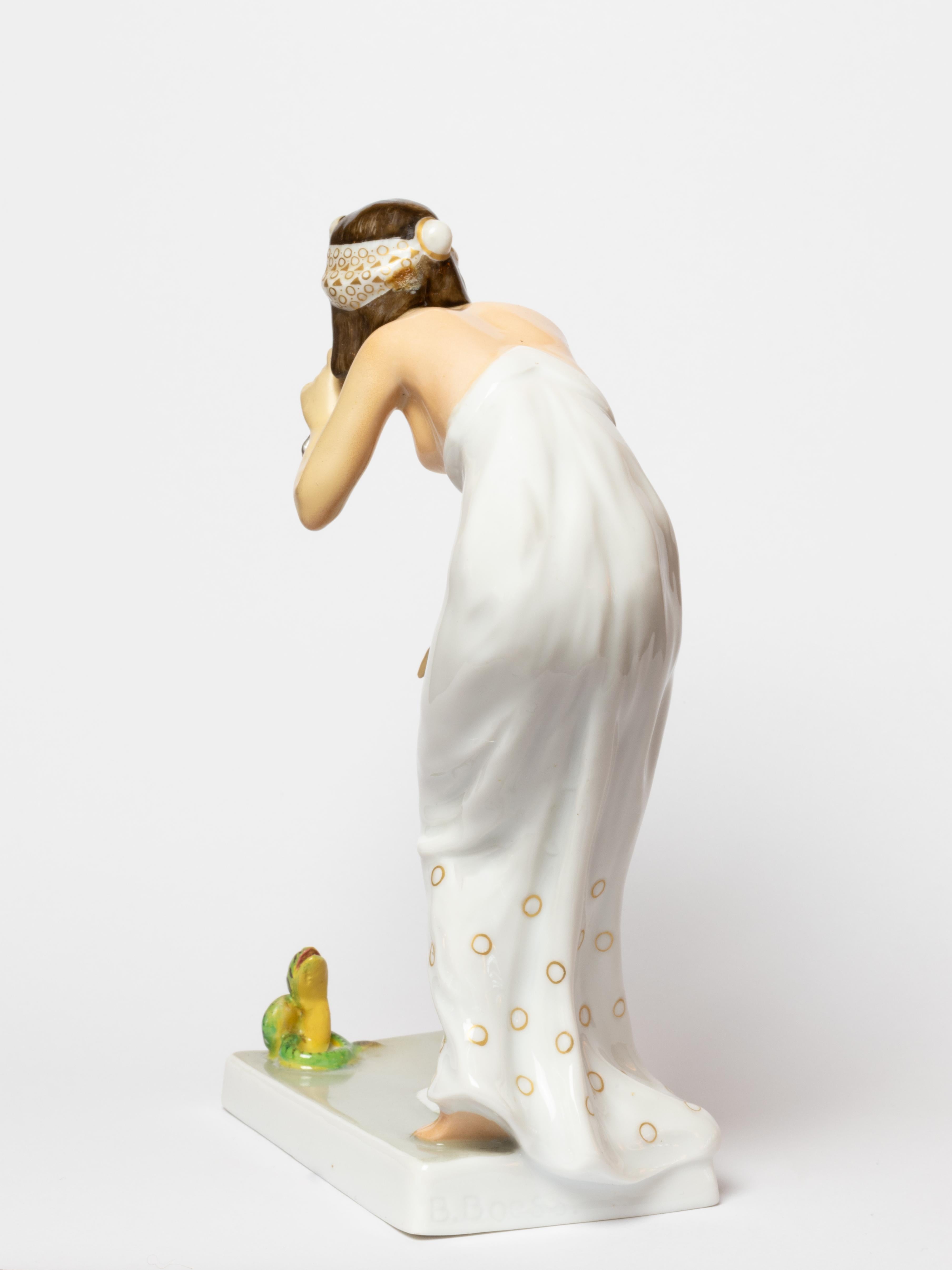 Art Déco Art Deco Porcelain Charming Serpent Statue, Berthold Boess, Rosenthal Selb in vendita