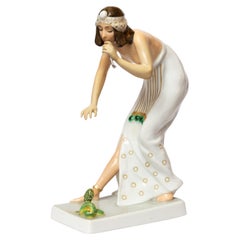 Vintage Art Deco Porcelain Charming Serpent Statue, Berthold Boess, Rosenthal Selb