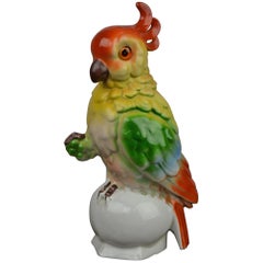 Art Deco Porcelain Cockatoo Perfume Lamp, Germany, 1930s