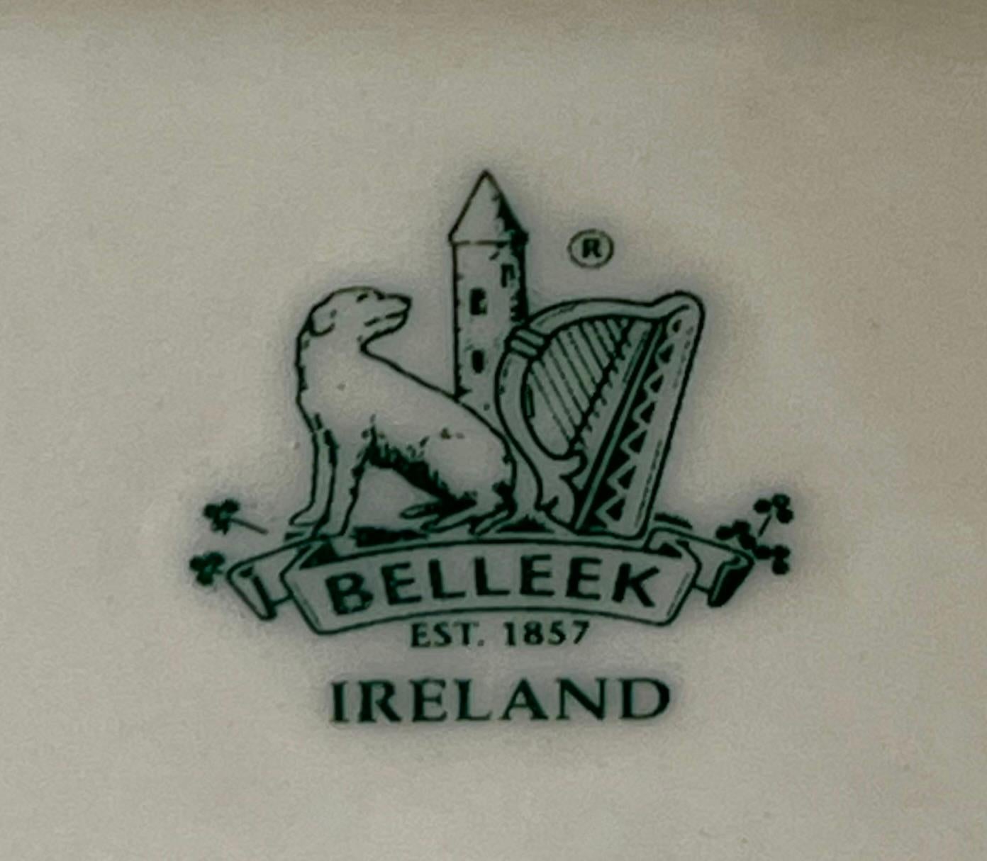 Art Deco-Kerzenhalter aus cremefarbenem Porzellan von Beleek Pottery, Irland im Angebot 2