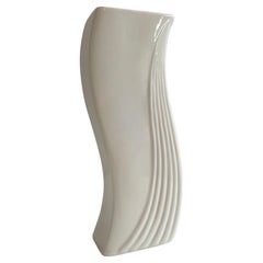 Art Deco Porcelain Cream Candlestick Candleholder by Beleek Pottery Ireland