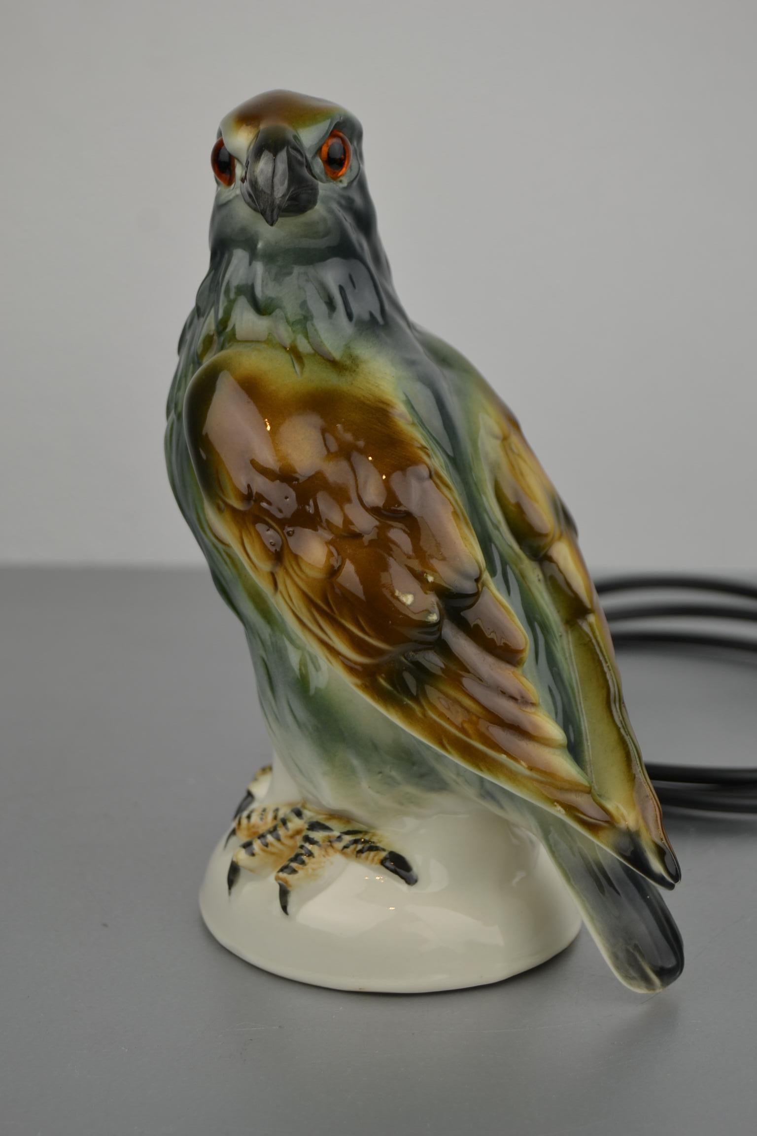 Art Deco Porcelain Eagle Perfume Lamp, Germany, 1930s 9