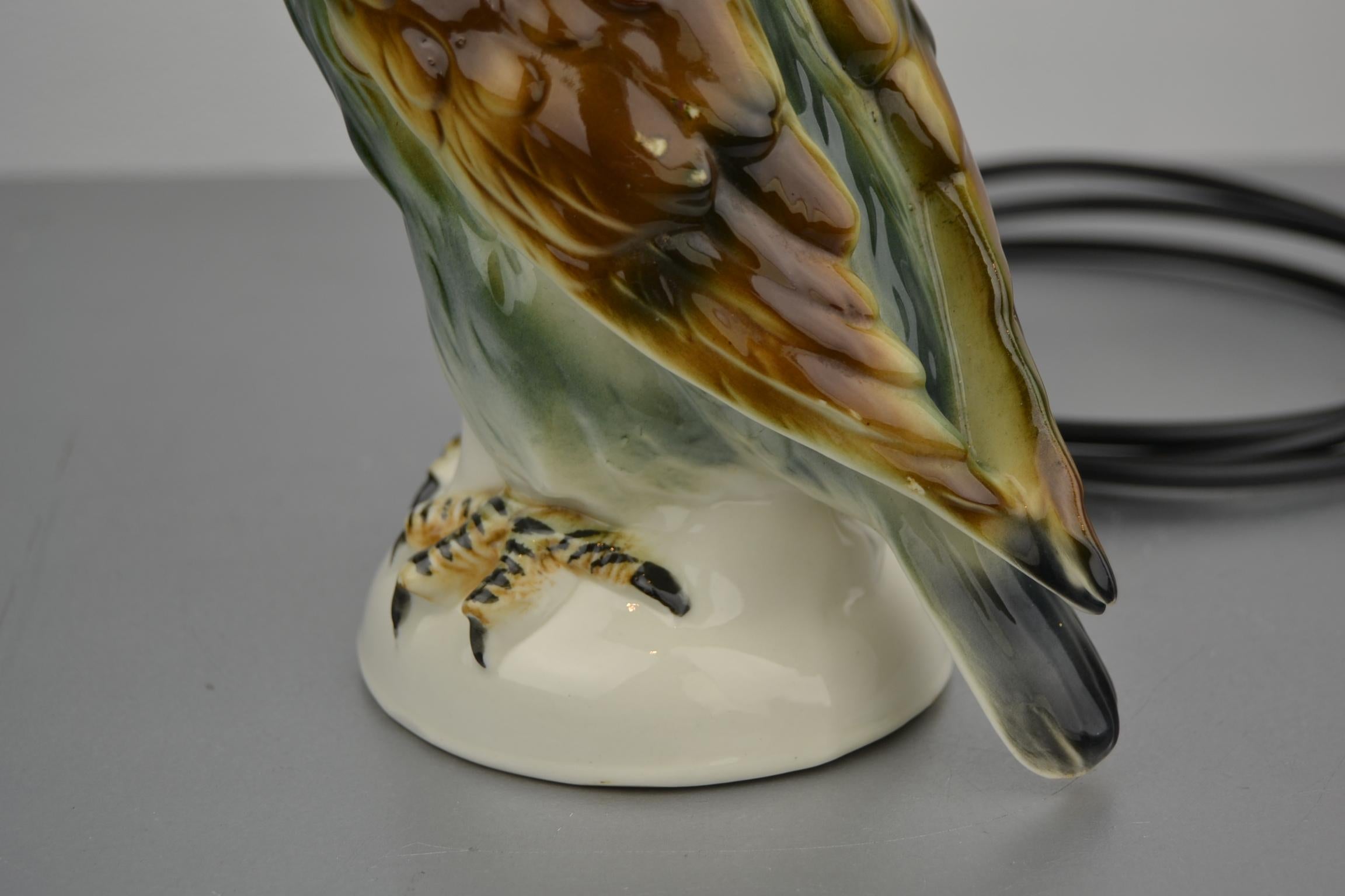 Art Deco Porcelain Eagle Perfume Lamp, Germany, 1930s 12