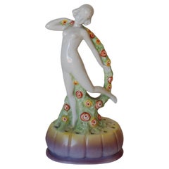 Art Deco Porcelain Female Figurine Made in Germany Numbered