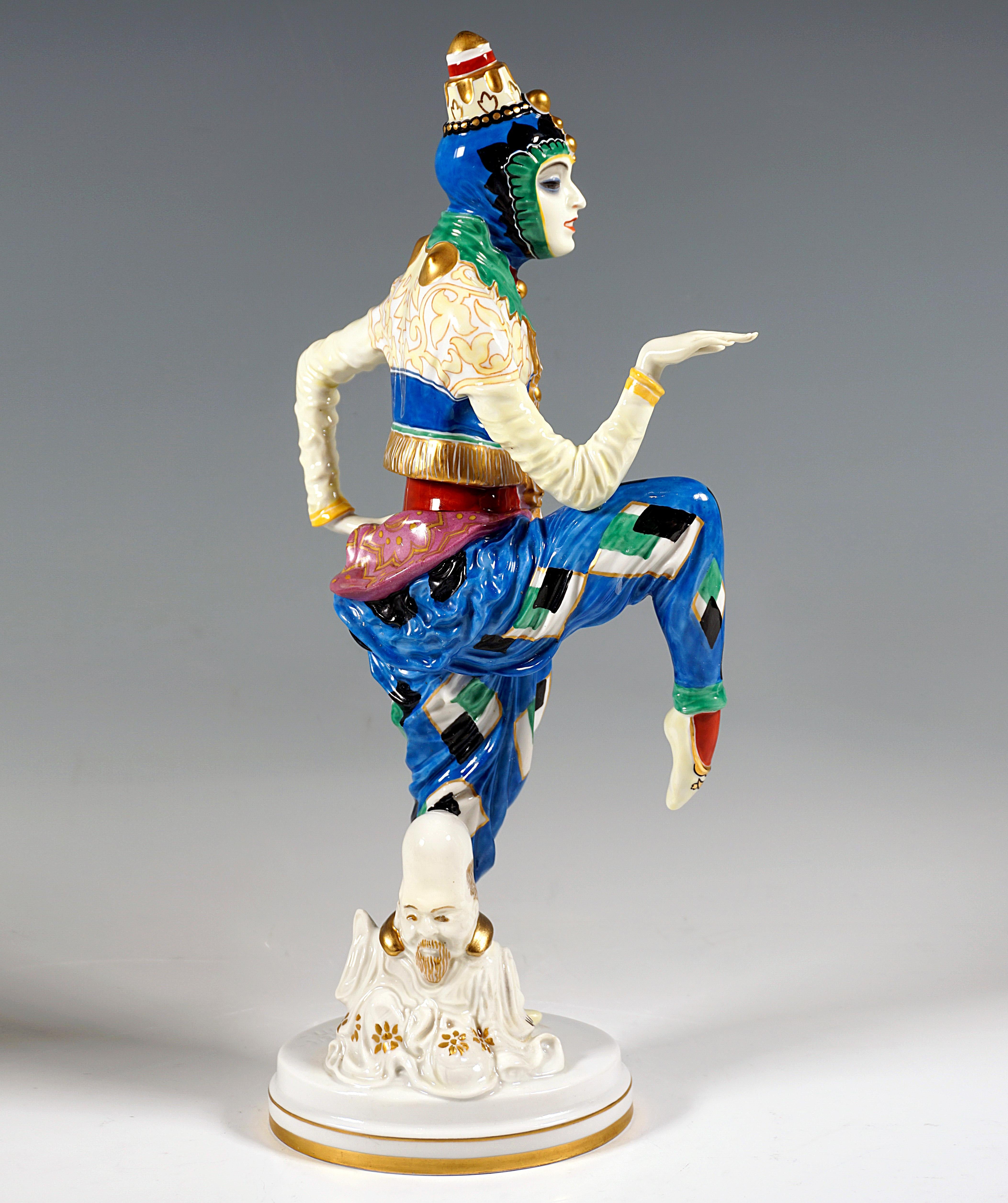 Art Deco Art Déco Porcelain Figure 'Korean Dance' by C. Holzer-Defanti, Rosenthal Germany