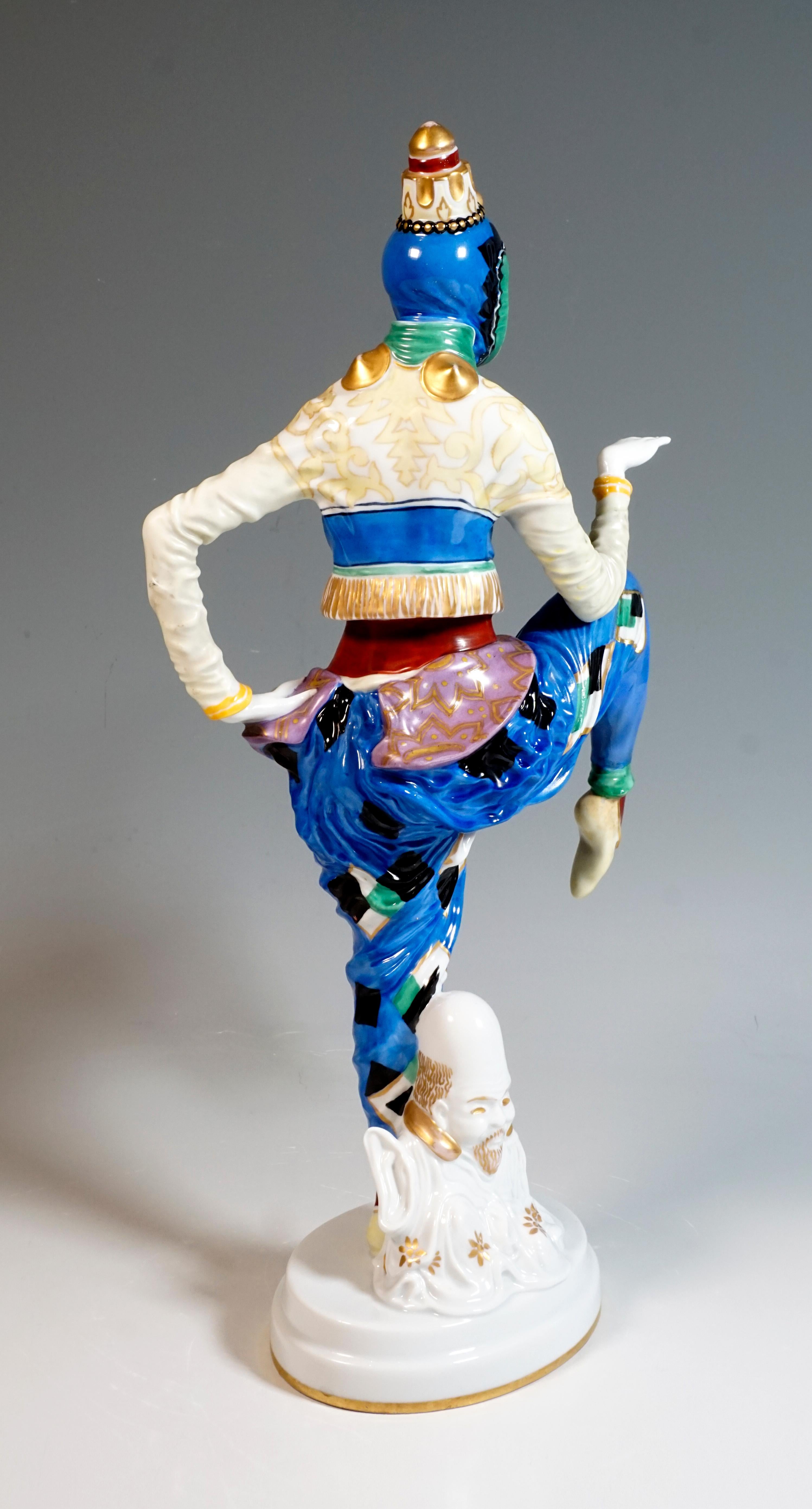 Hand-Crafted Art Deco Porcelain Figure 'Korean Dance' by Holzer-Defanti, Rosenthal, Germany