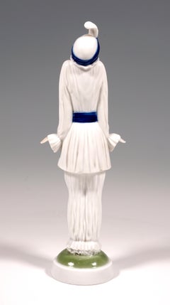Figure Art Déco en porcelaine 'Pierrette' de Dorothea Charol:: Rosenthal Allemagne