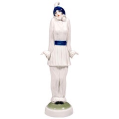 Antique Art Déco Porcelain Figure 'Pierrette' by Dorothea Charol, Rosenthal Germany