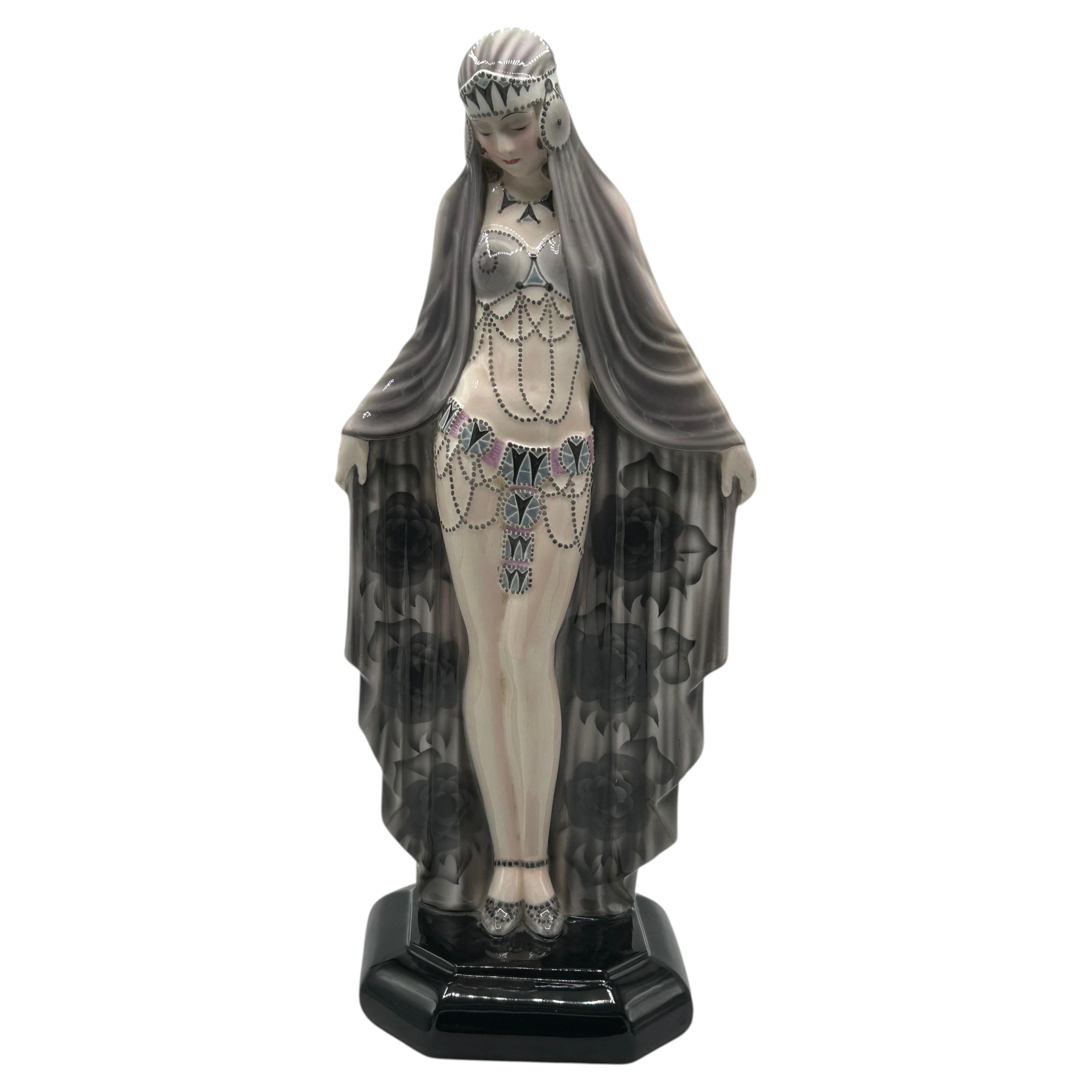 Art Deco porcelain figurine by Josef Lorenzl for Goldscheider, "Harem Dancer"