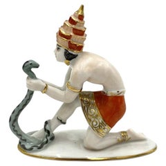 Art Deco Porcelain Figurine "Indian Snake Charmer", Rosenthal, Germany, 1920s