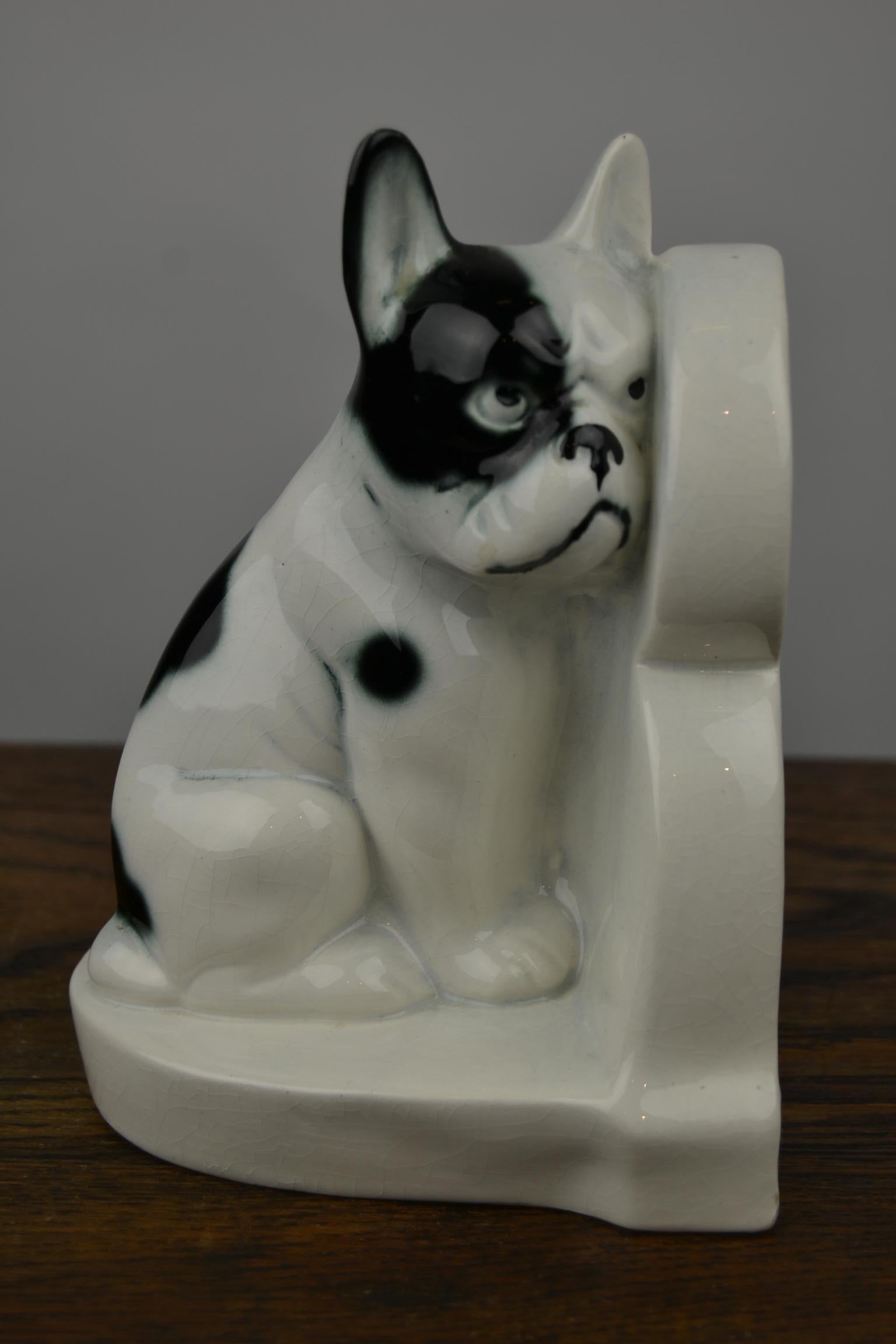 Art Deco Porcelain French Bulldog Bookends, Germany 3