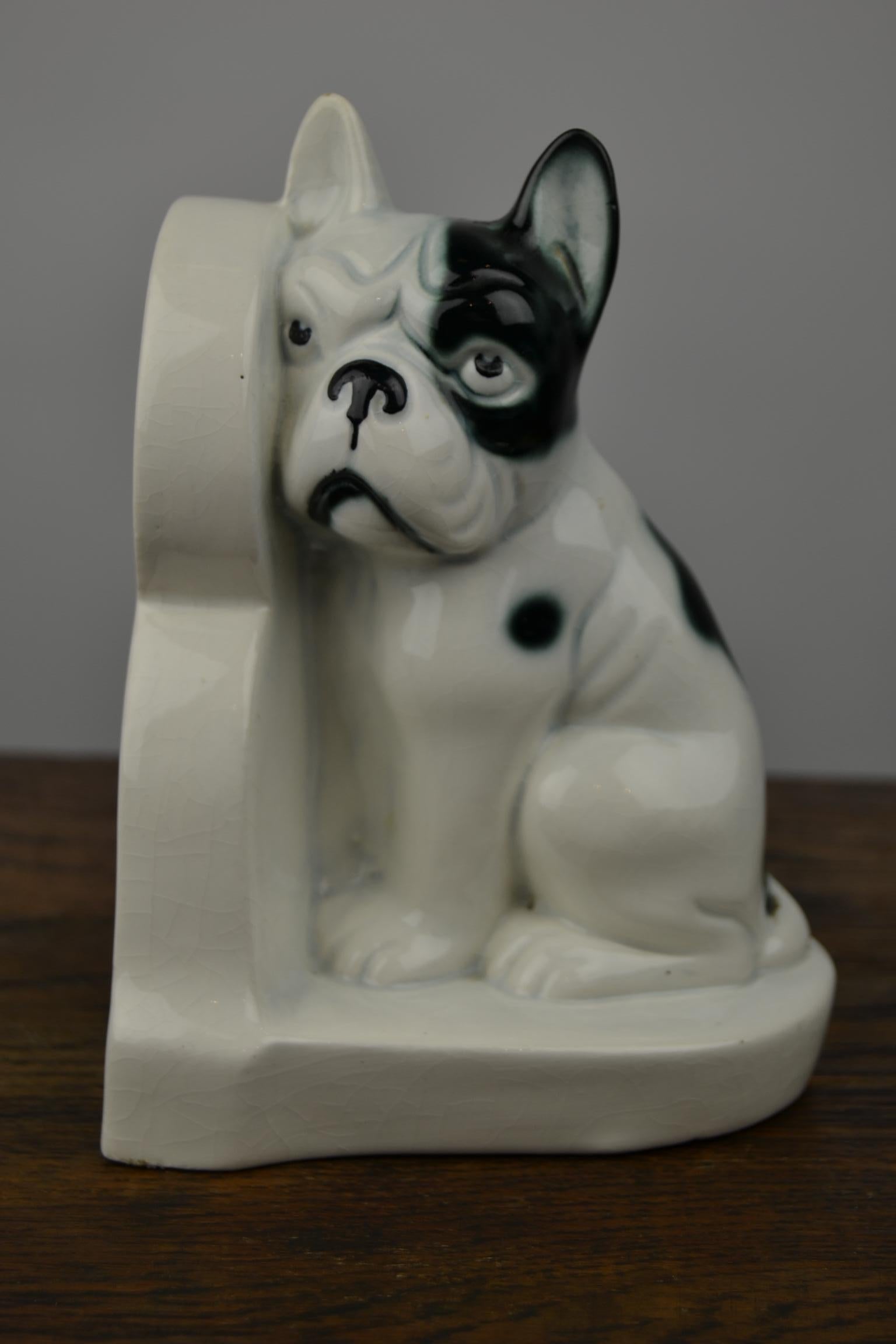 Art Deco Porcelain French Bulldog Bookends, Germany 8