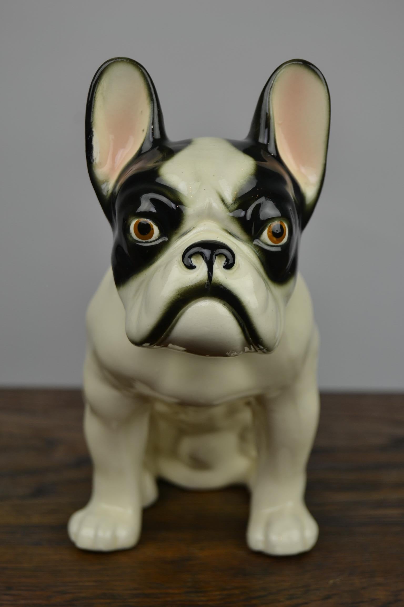 Art Deco Porcelain French Bulldog Figurine, Germany, 1930s 8