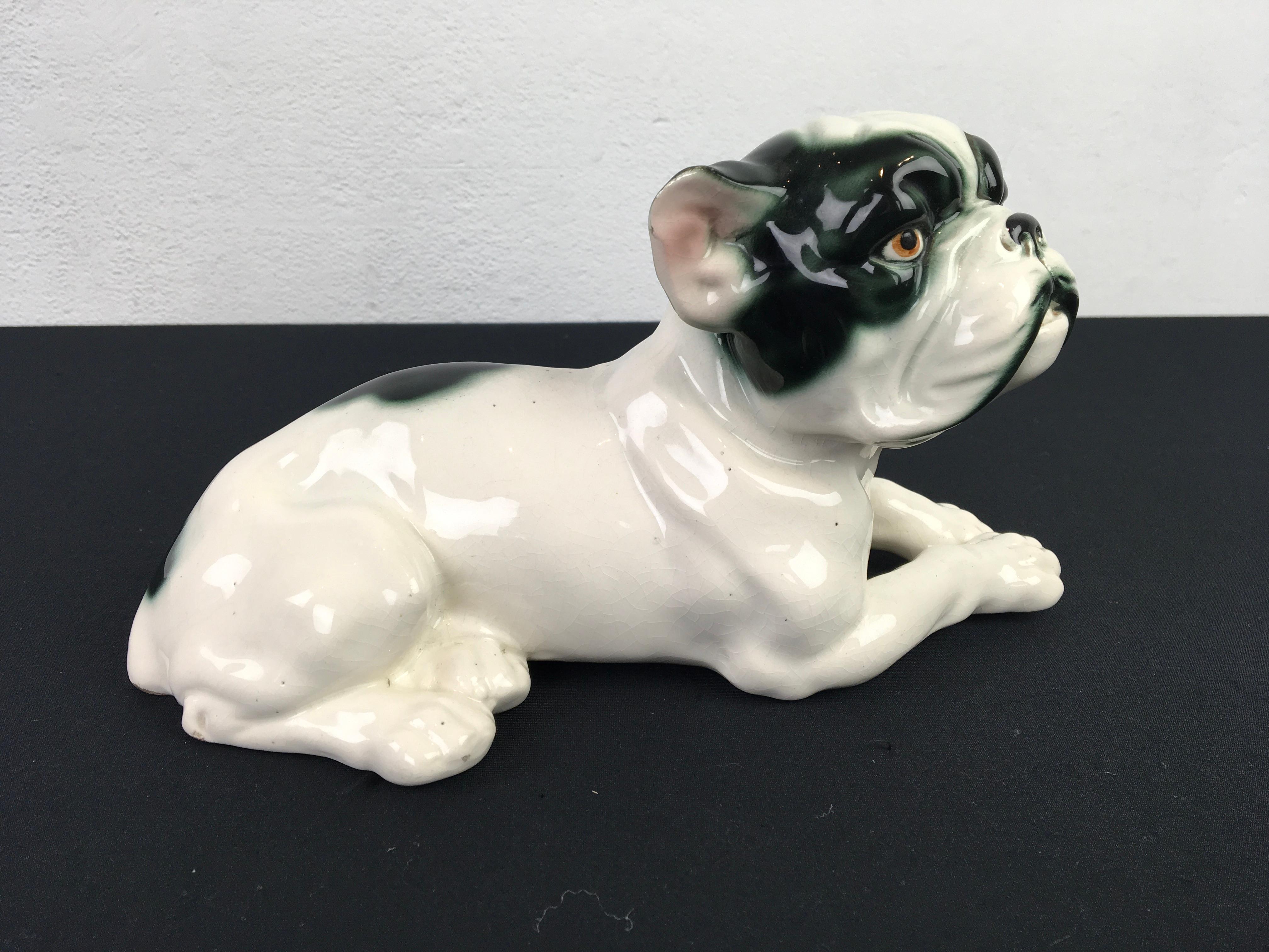 Art Deco Porcelain French Bulldog, Germany, 1930s 6