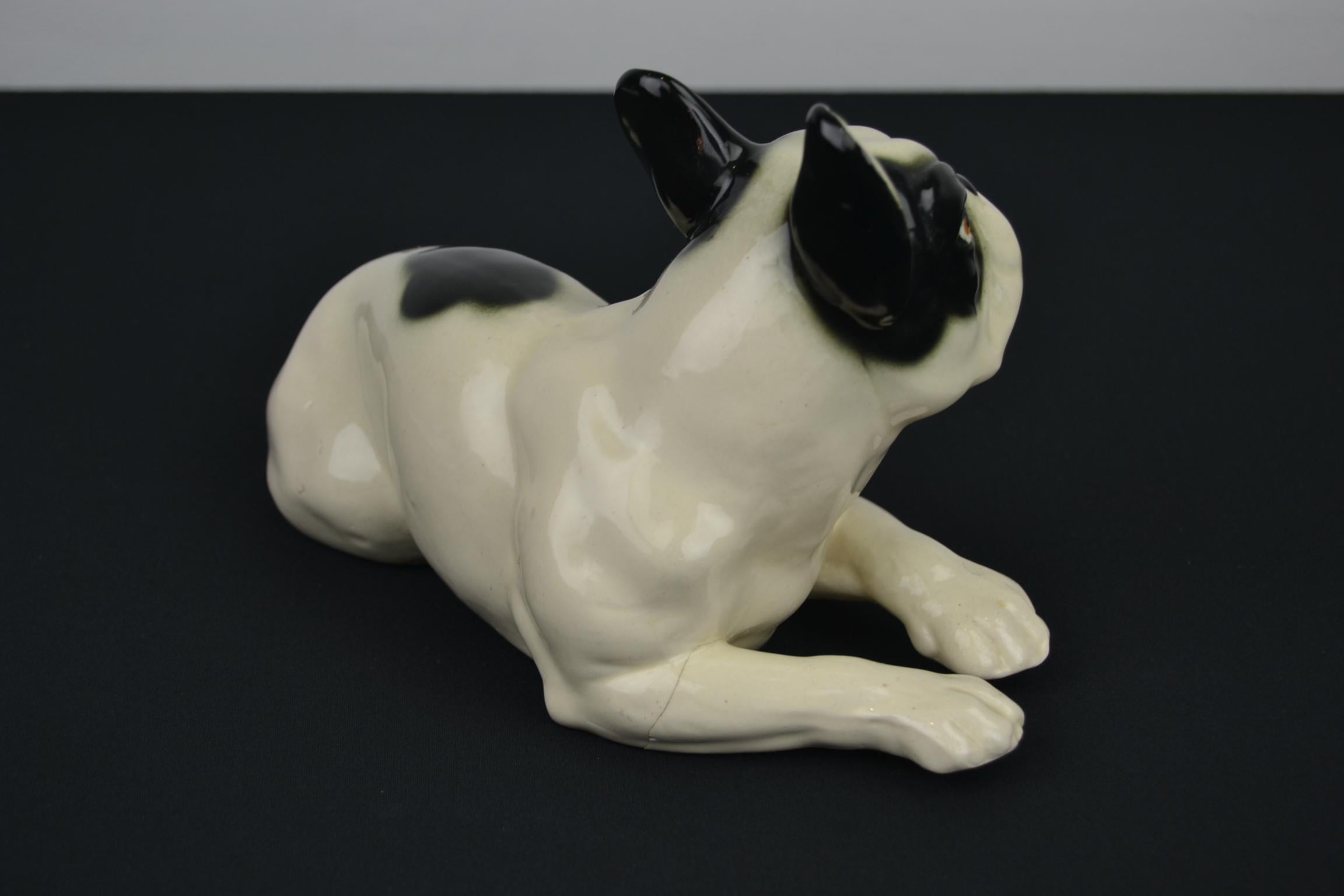 Art Deco Porcelain French Bulldog, Germany, 1930s 6