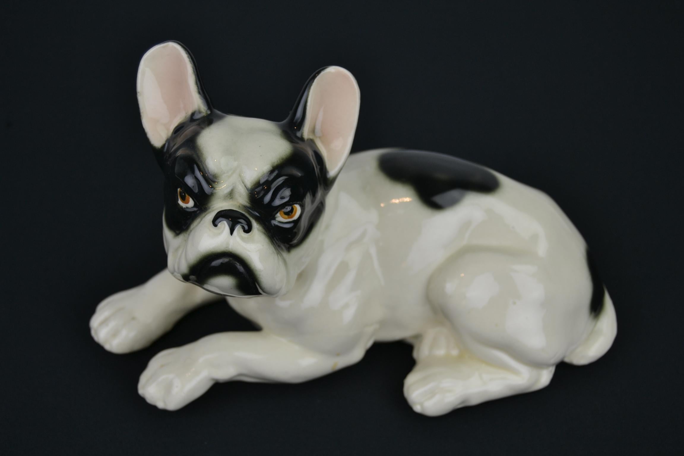 Art Deco Porcelain French Bulldog, Germany, 1930s 12