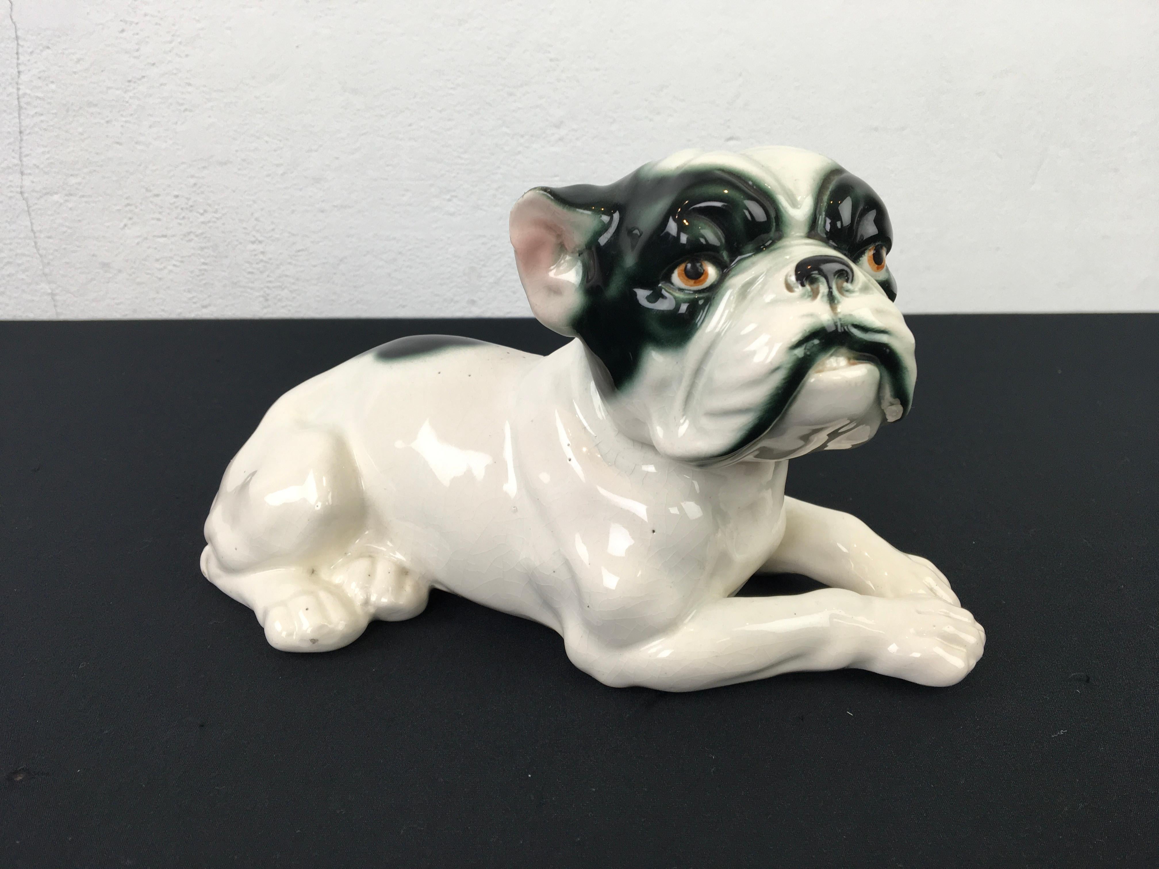 Art Deco Porcelain French Bulldog, Germany, 1930s In Good Condition In Retie, BE