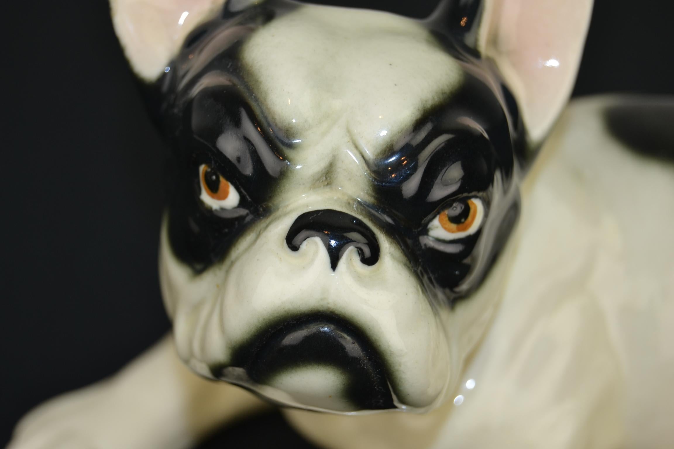 Art Deco Porcelain French Bulldog, Germany, 1930s In Good Condition In Antwerp, BE