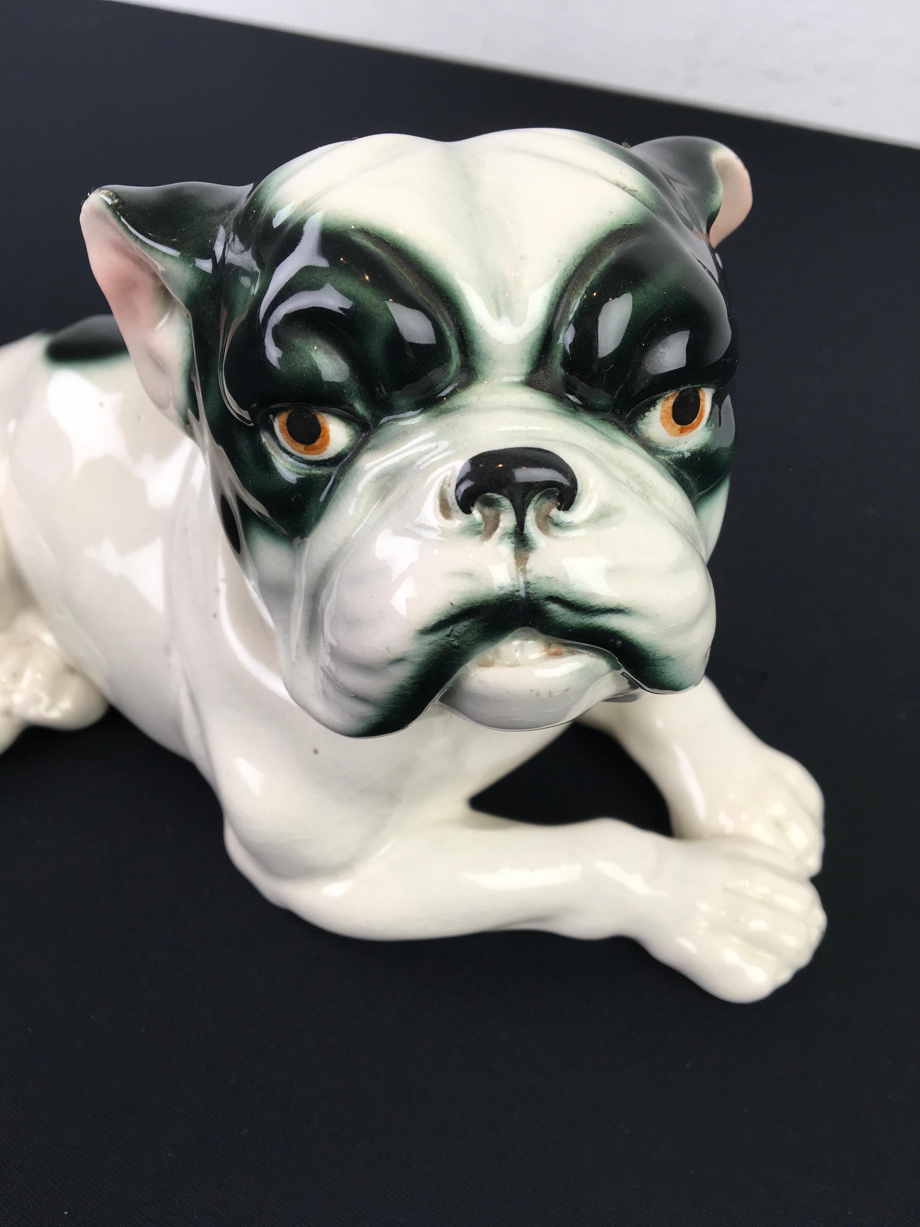 20th Century Art Deco Porcelain French Bulldog, Germany, 1930s