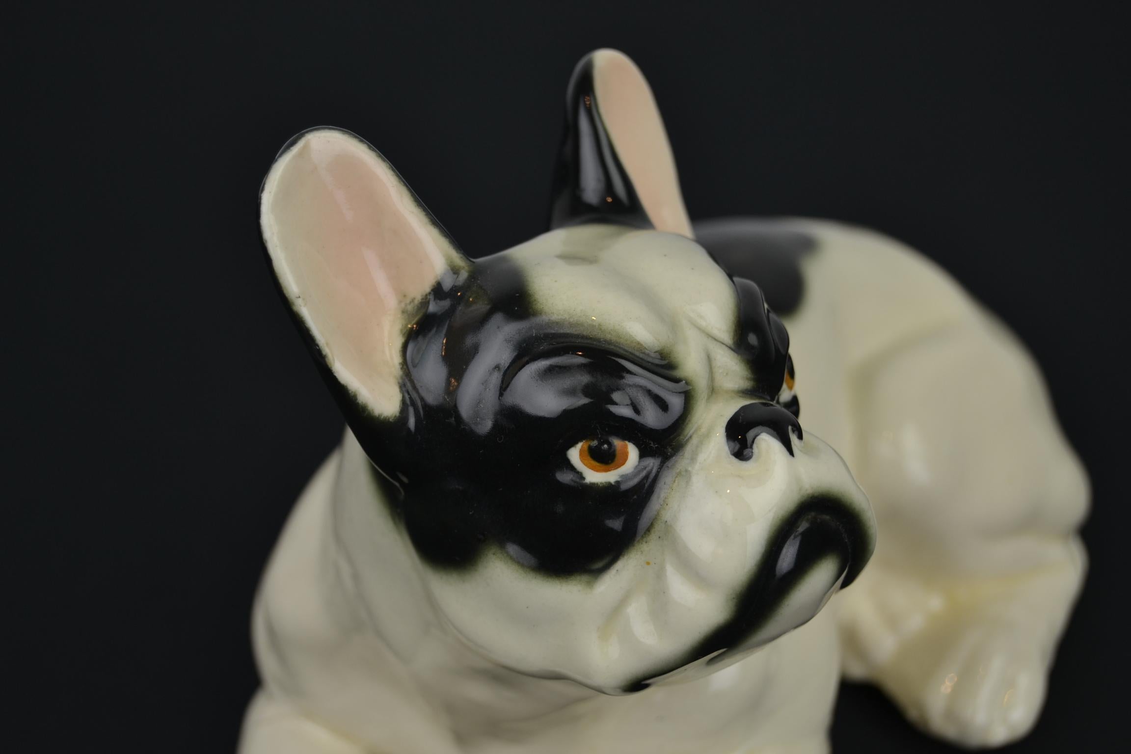 Art Deco Porcelain French Bulldog, Germany, 1930s 3