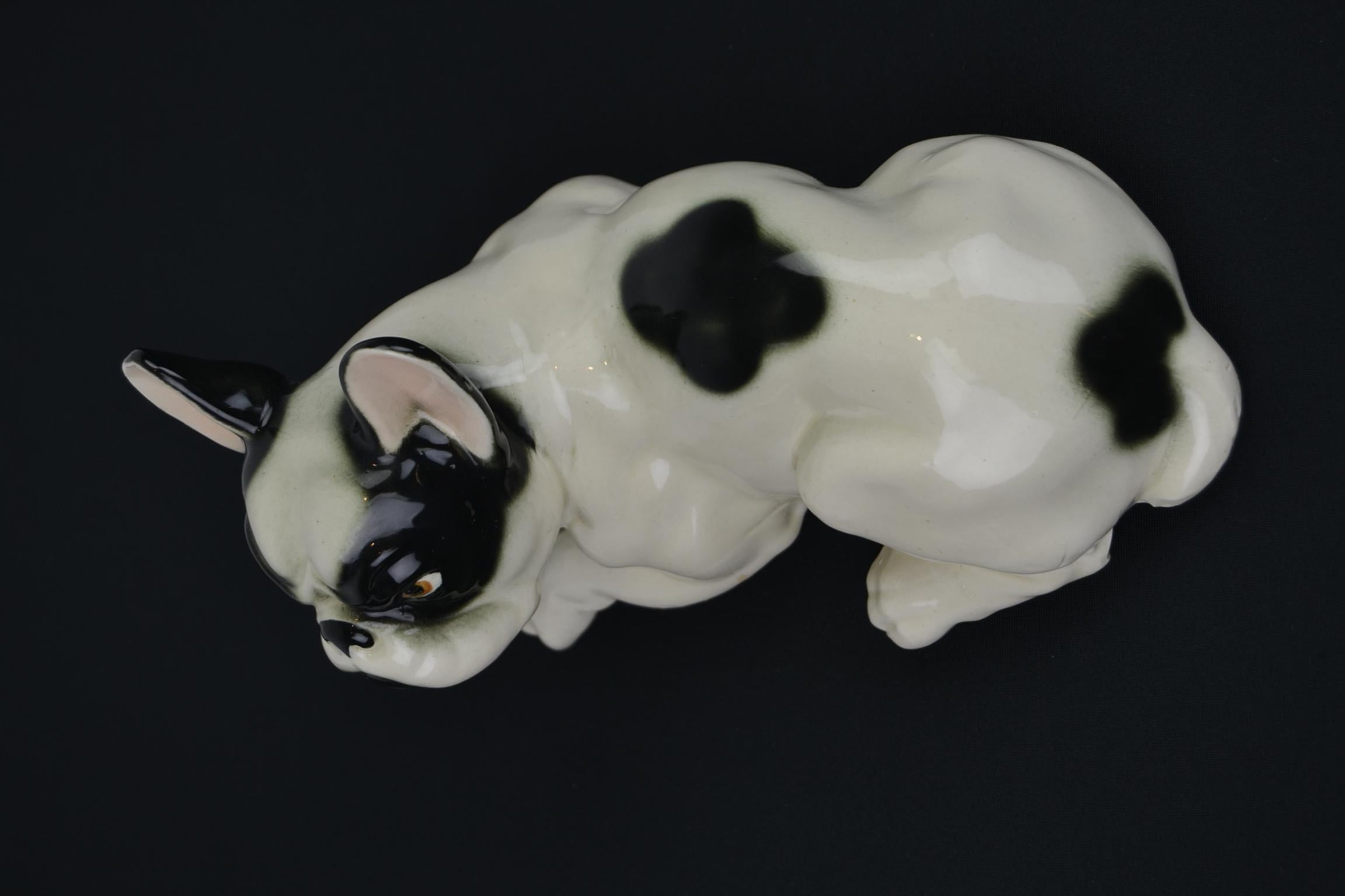 Art Deco Porcelain French Bulldog, Germany, 1930s 4