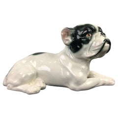 Vintage Art Deco Porcelain French Bulldog, Germany, 1930s