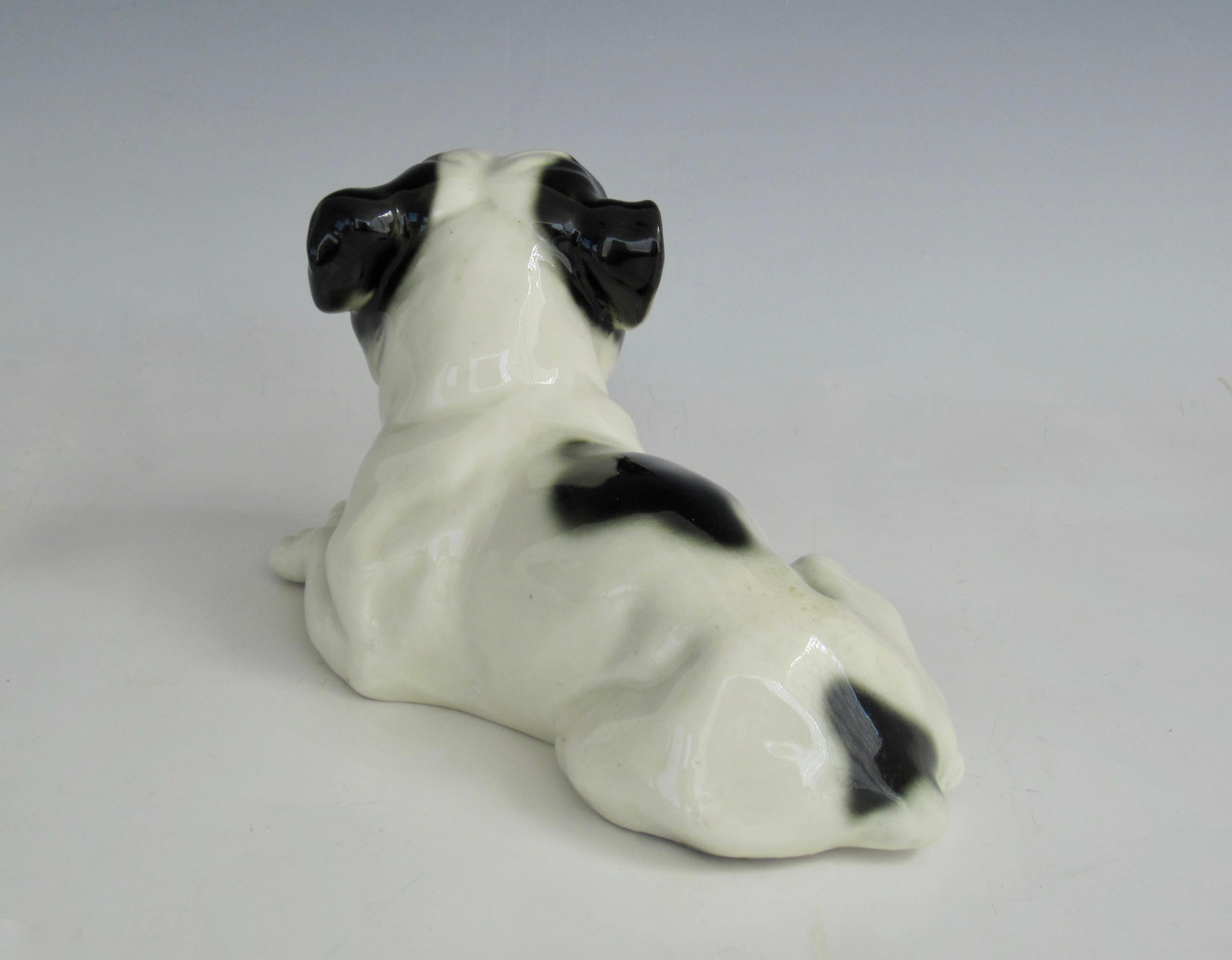 Art Deco Porcelain French Bulldog Sculpture In Good Condition For Sale In Ferndale, MI