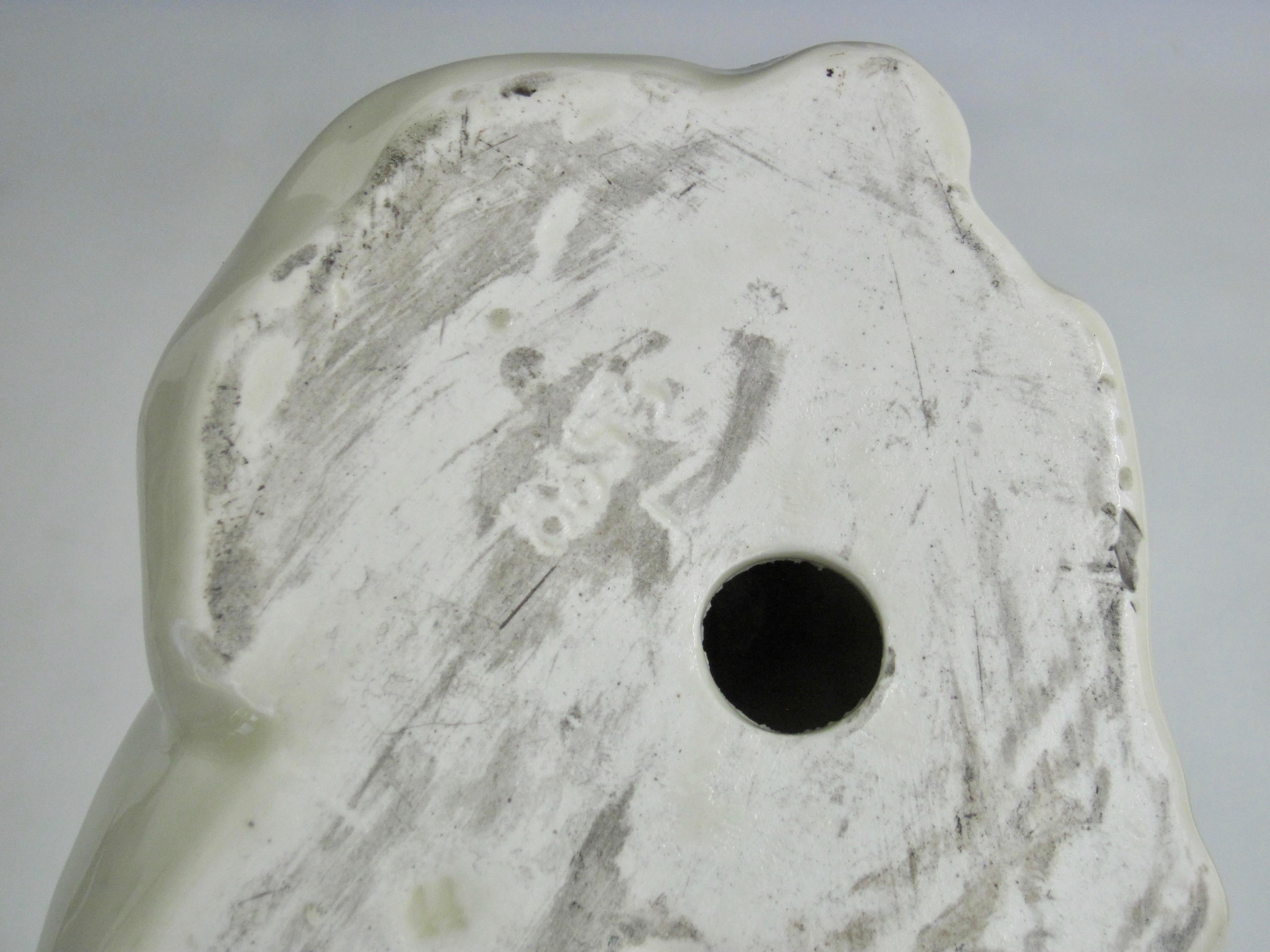 Art Deco Porcelain Black & White Bulldog Sculpture For Sale 4