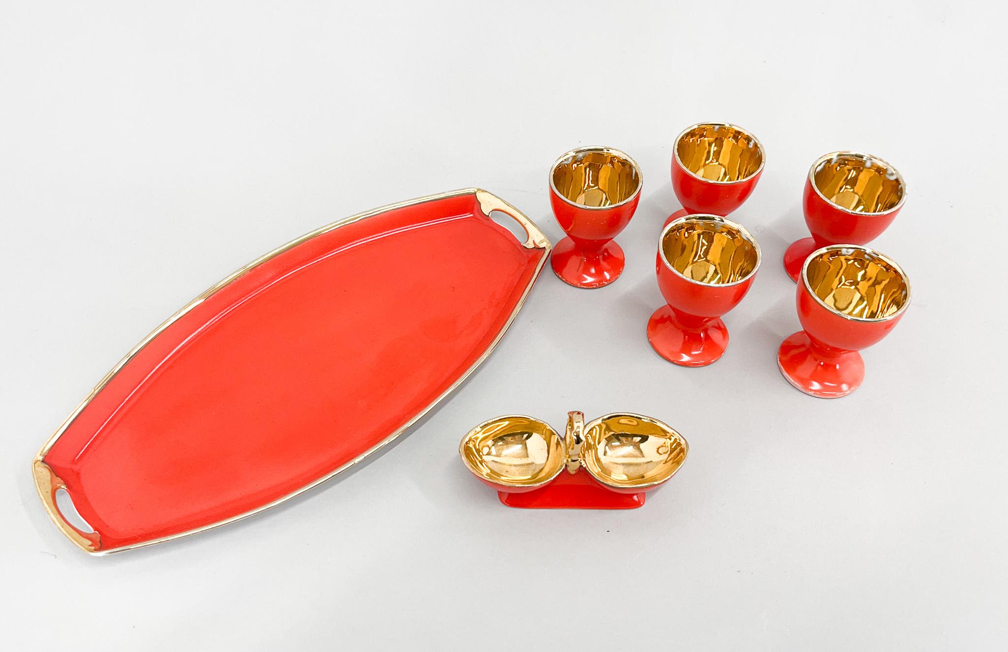 Art Deco Porzellan & Gold Eier Set  im Zustand „Gut“ im Angebot in Praha, CZ