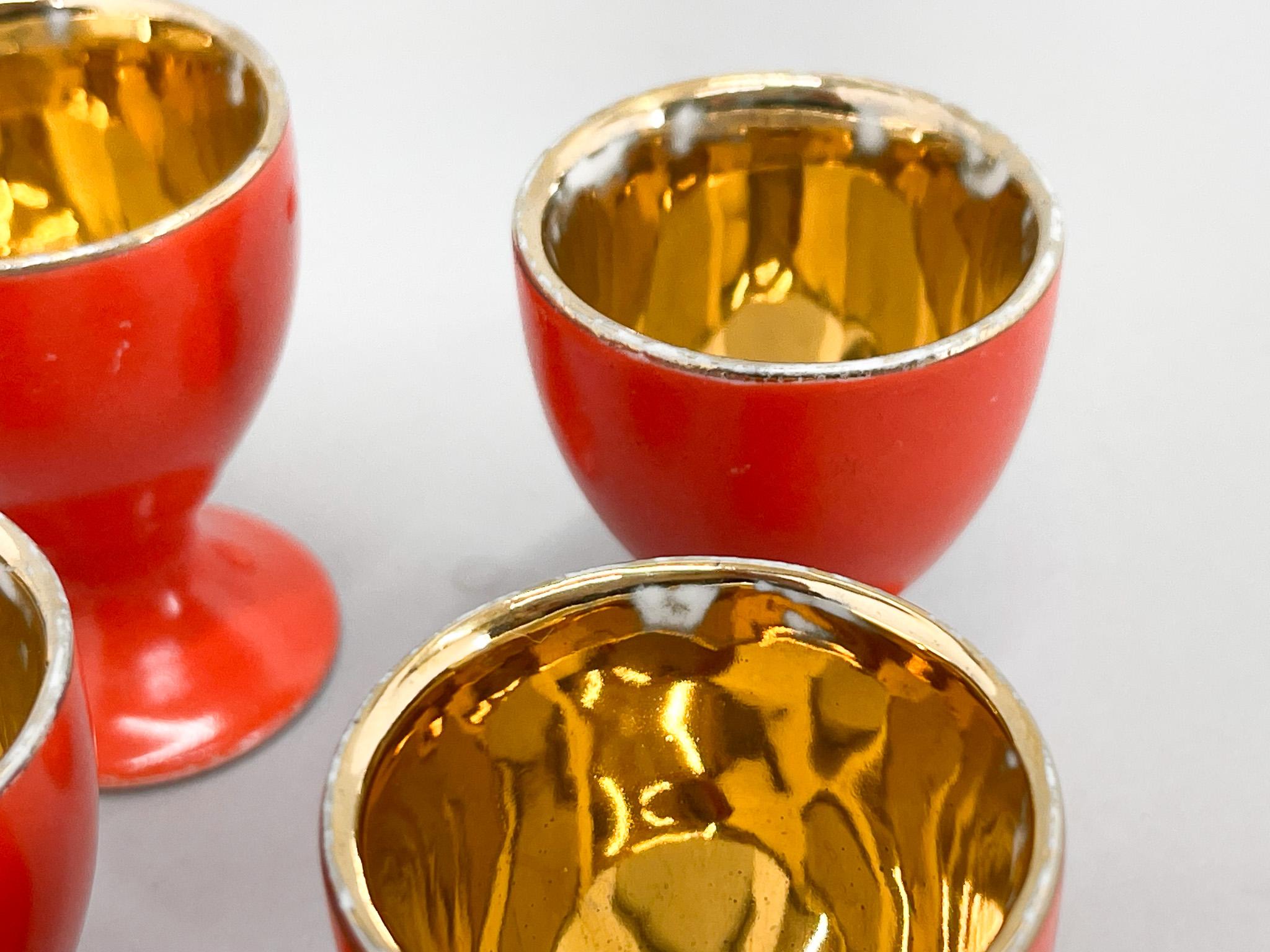 Art Deco Porcelain & Gold Egg Set  For Sale 2