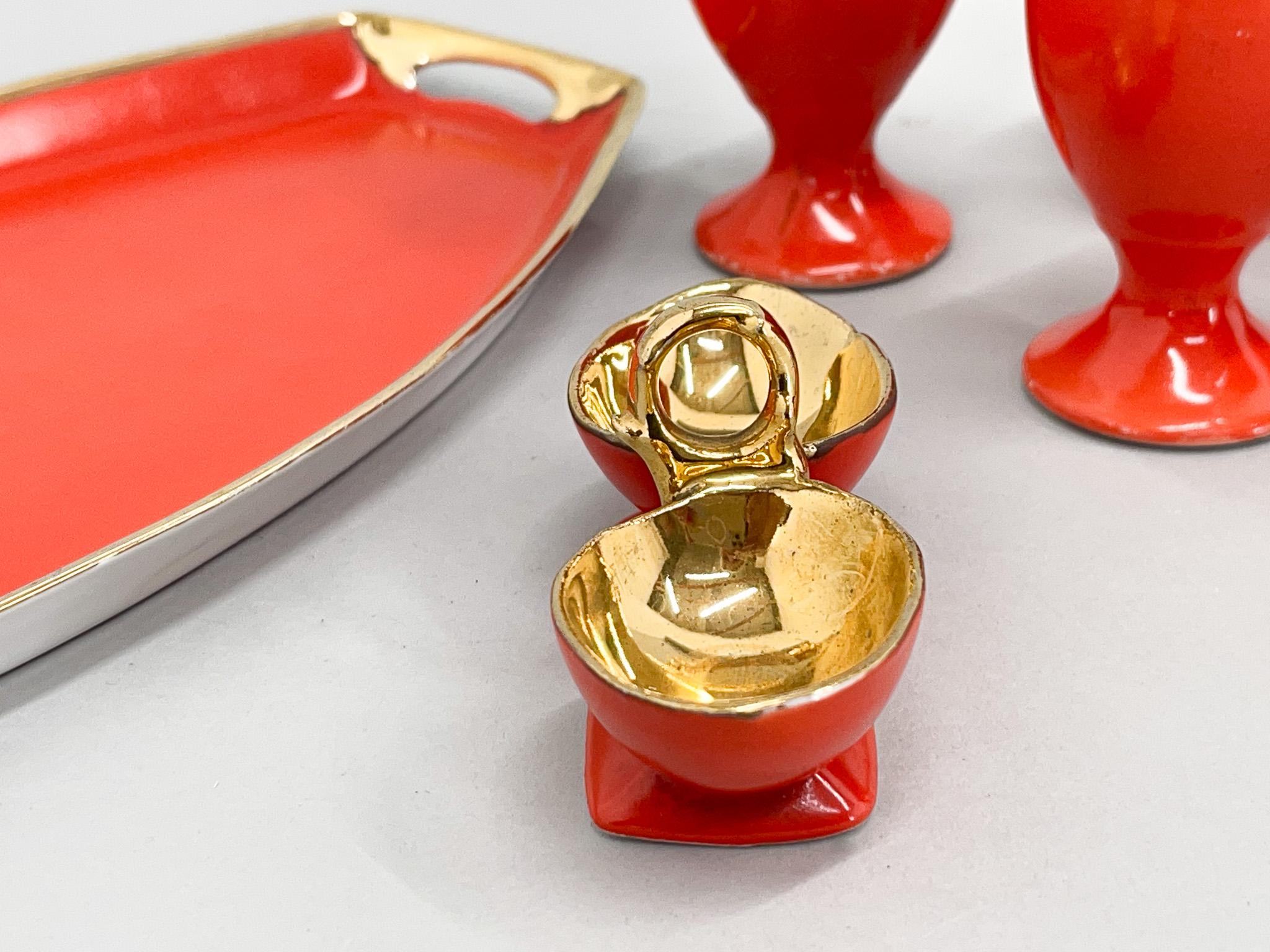 Art Deco Porzellan & Gold Eier Set  im Angebot 2