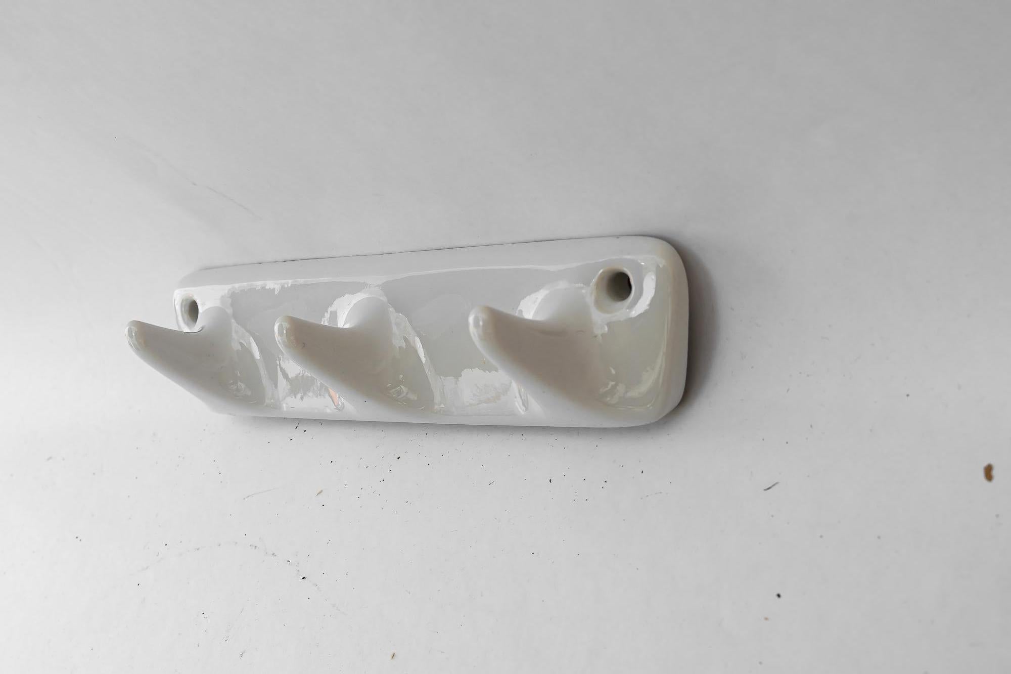 Austrian Art deco porcelain kitchen wall hooks vienna around 1930s For Sale