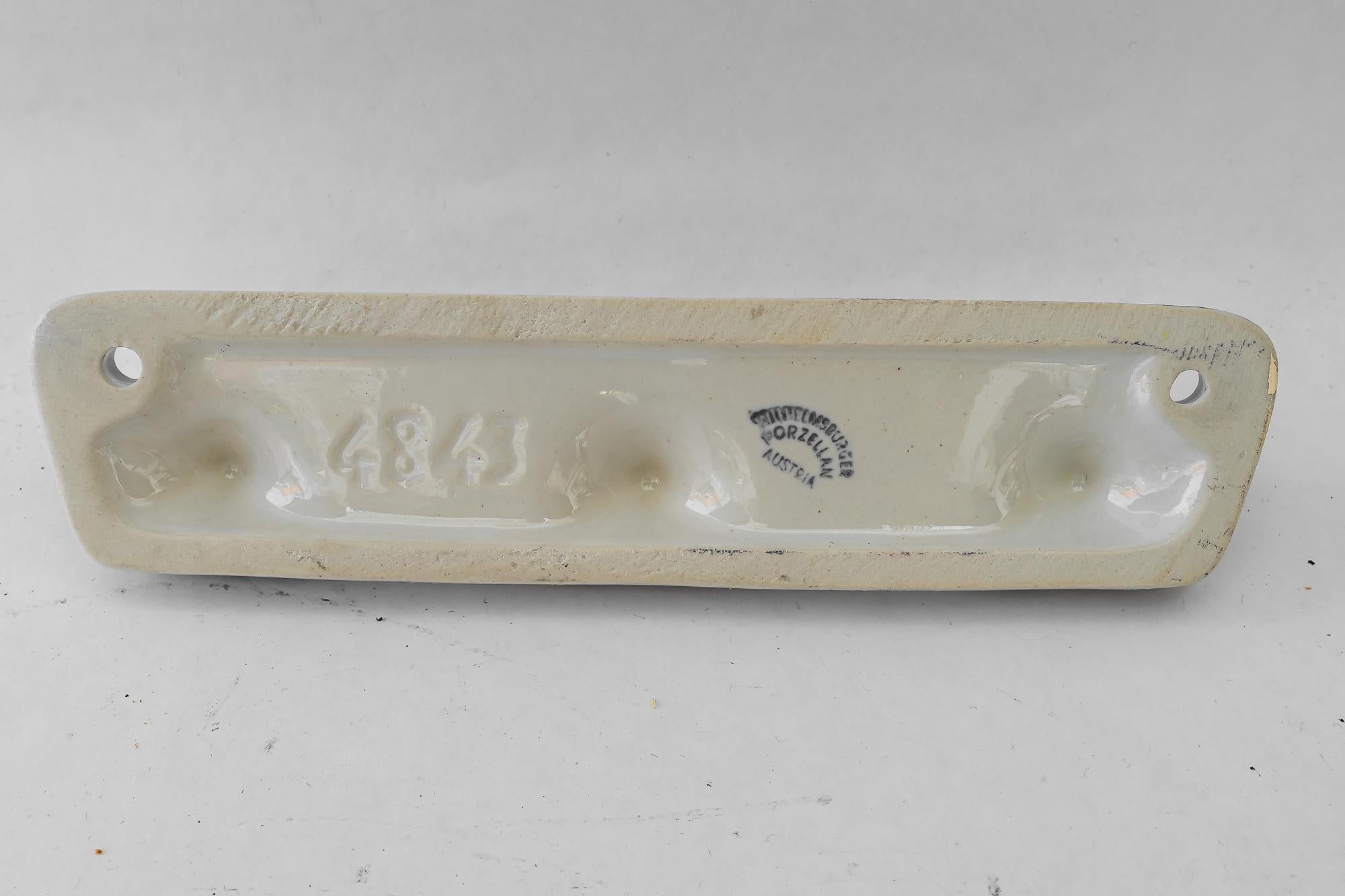 Mid-20th Century Art deco porcelain kitchen wall hooks vienna around 1930s For Sale