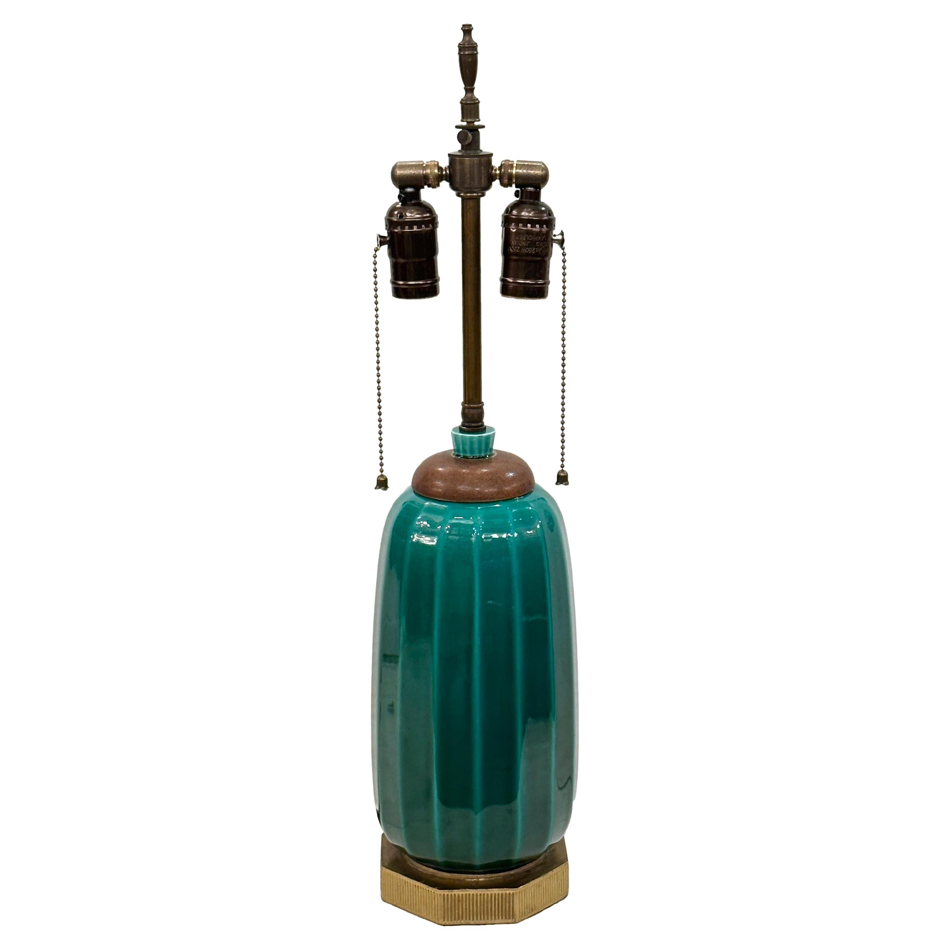Art Deco Porzellan Lampe