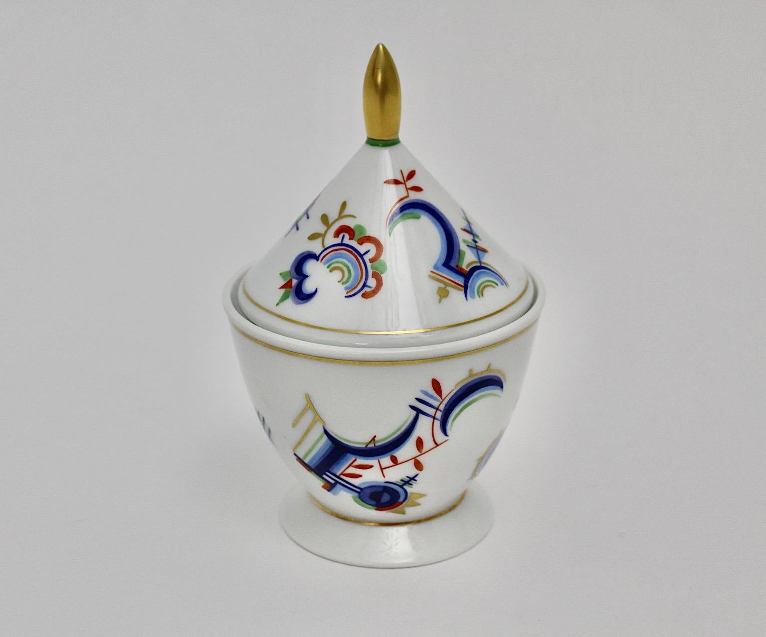 Art Deco Porcelain Lid Box Pagoda Form Rosenthal Selb Bavaria Schwalb Germany For Sale 4