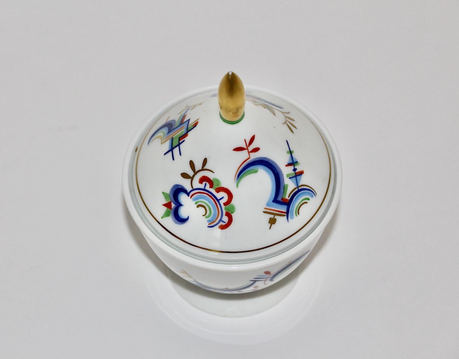 Art Deco Porcelain Lid Box Pagoda Form Rosenthal Selb Bavaria Schwalb Germany For Sale 6