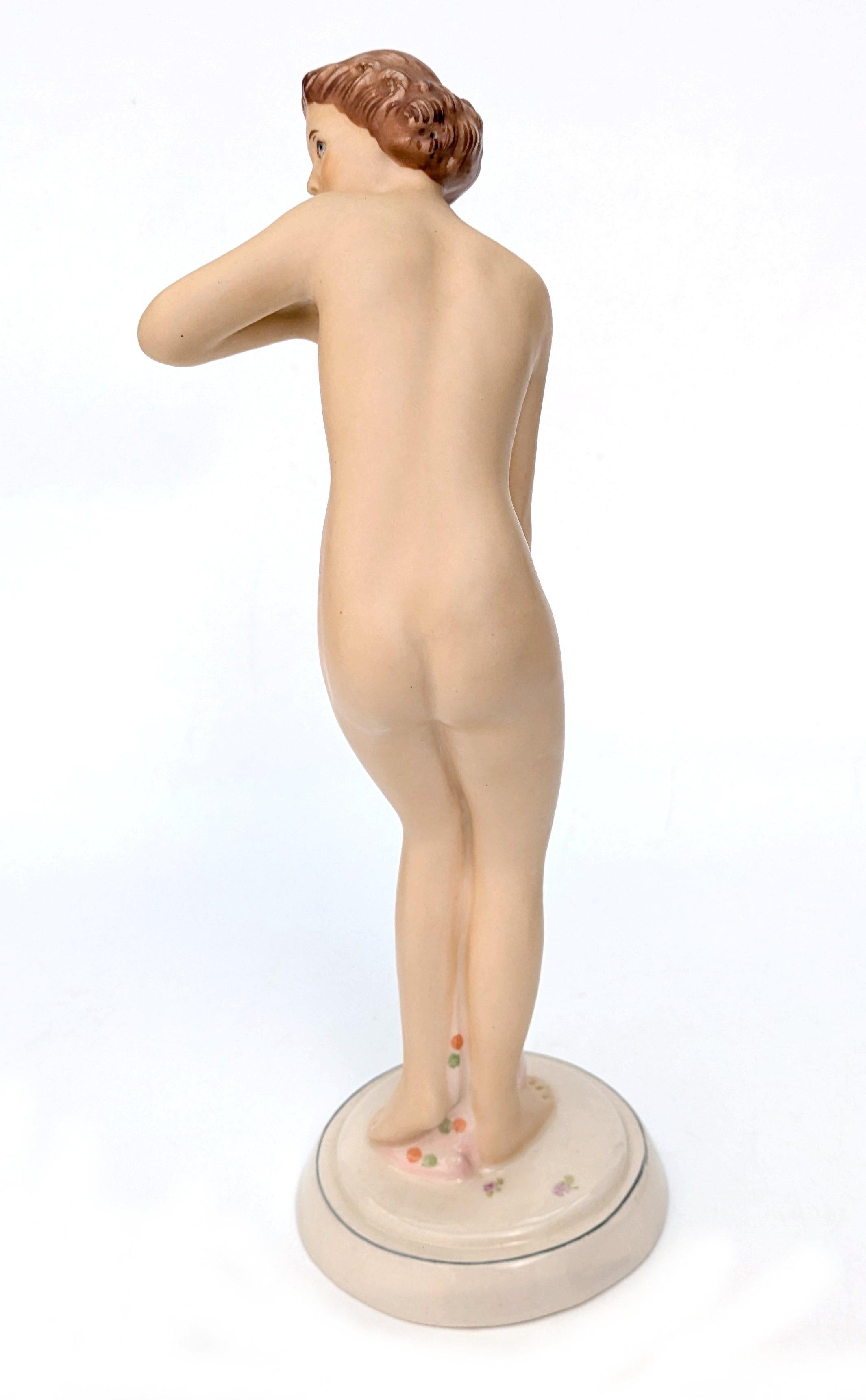 Desnudo femenino de porcelana Art Déco de Royal Dux, c1930 Europeo en venta