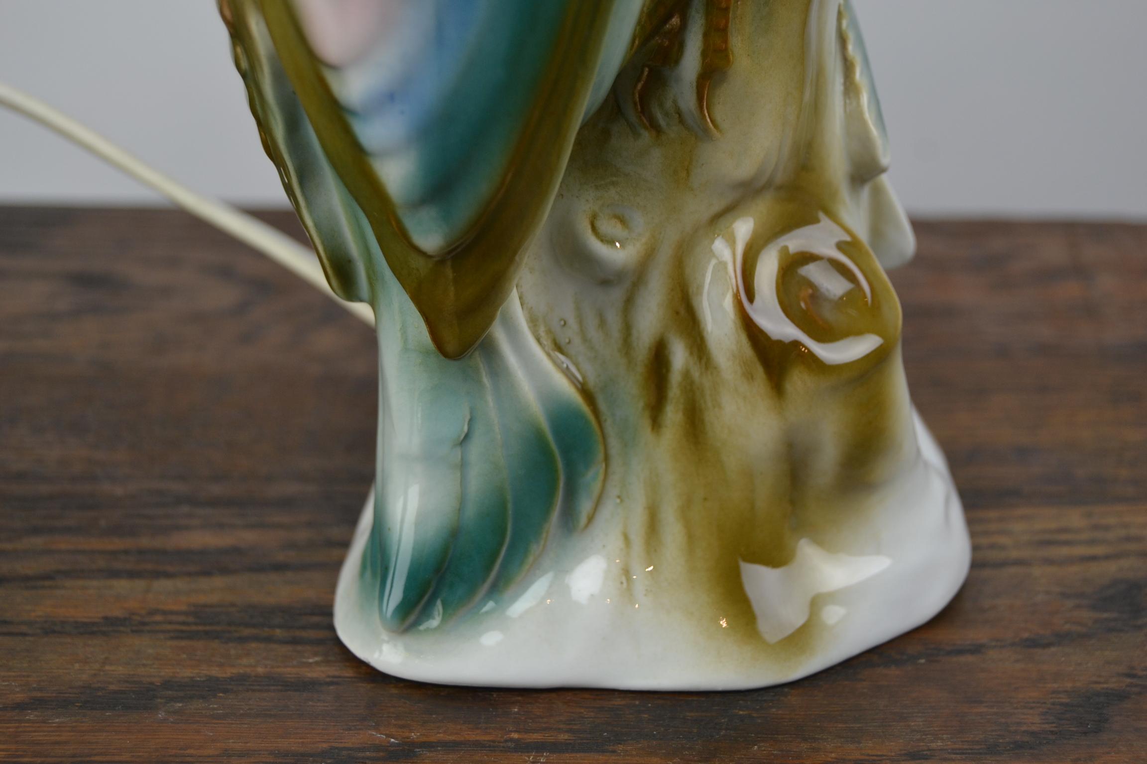 Art Deco Porcelain Perfume Lamp of Woodpecker, Germany, 1930s For Sale 3