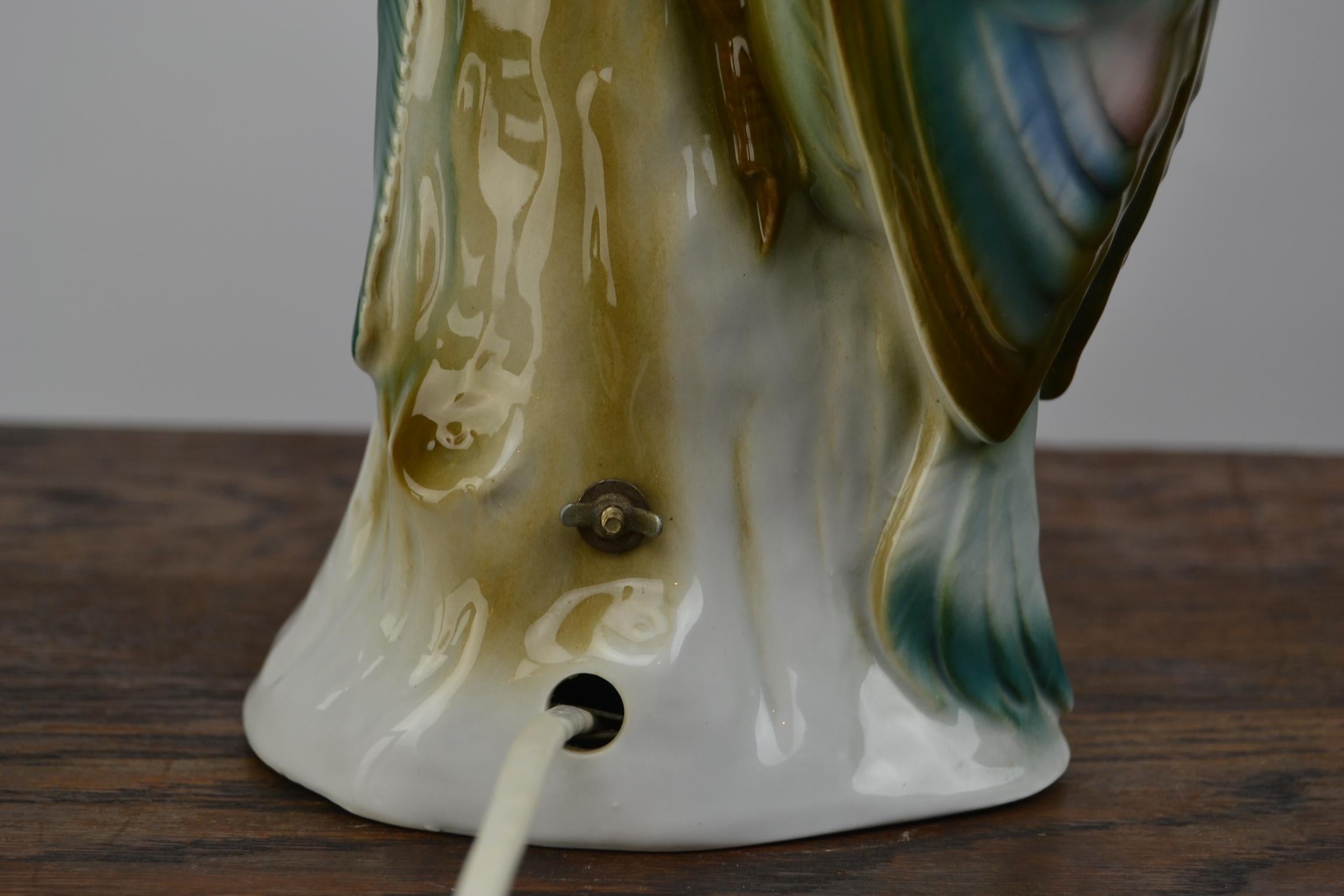 Art Deco Porcelain Perfume Lamp of Woodpecker, Germany, 1930s For Sale 8