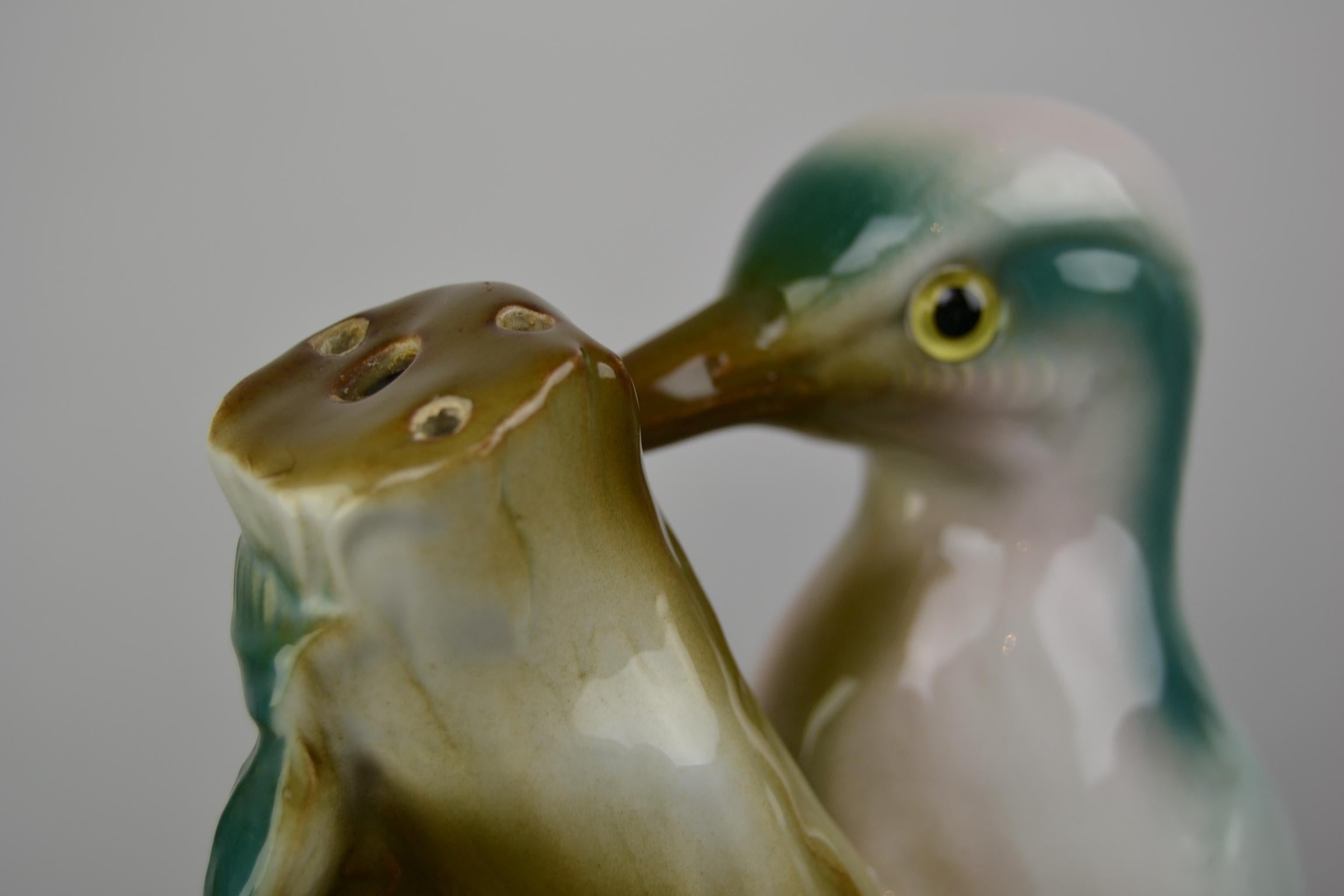 Art Deco Porcelain Perfume Lamp of Woodpecker, Germany, 1930s For Sale 10