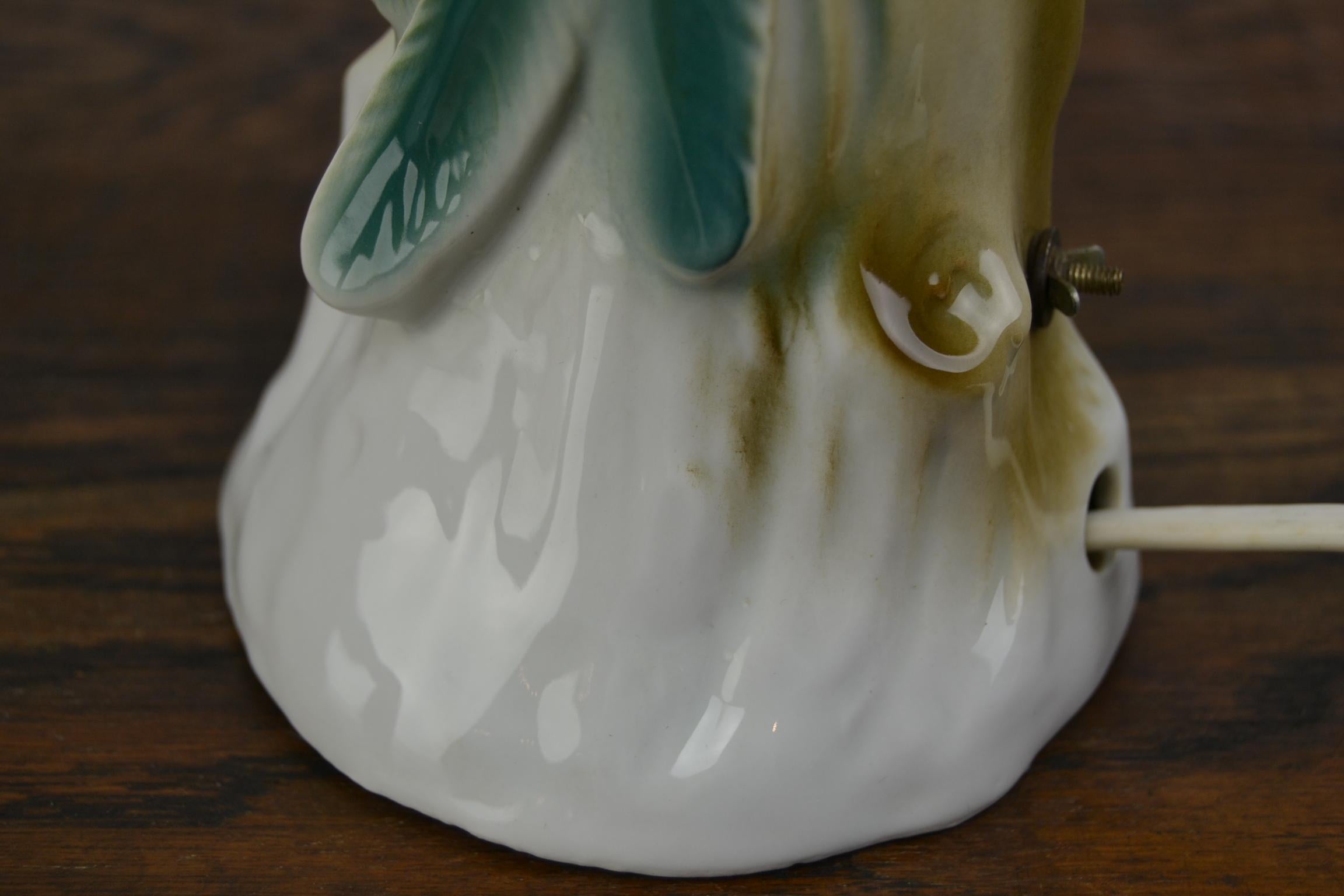 Art Deco Porcelain Perfume Lamp of Woodpecker, Germany, 1930s For Sale 12